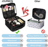 JOURMON Makeup Case Travel Makeup Train Case Organizer Cosmetic Bag Portable with Adjustable Dividers and Shoulder Strap for Makeup Brushes Toiletry Travel Accessories(Pure Black, L)