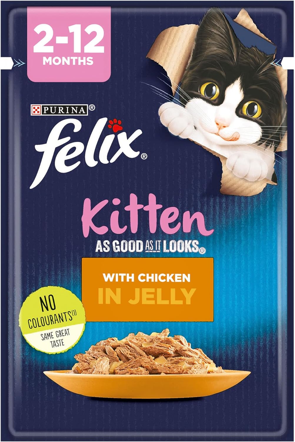 Felix Purina Doubly Delicious Fish Selection in Jelly Wet Cat Food Box, 85g (Pack of 12)