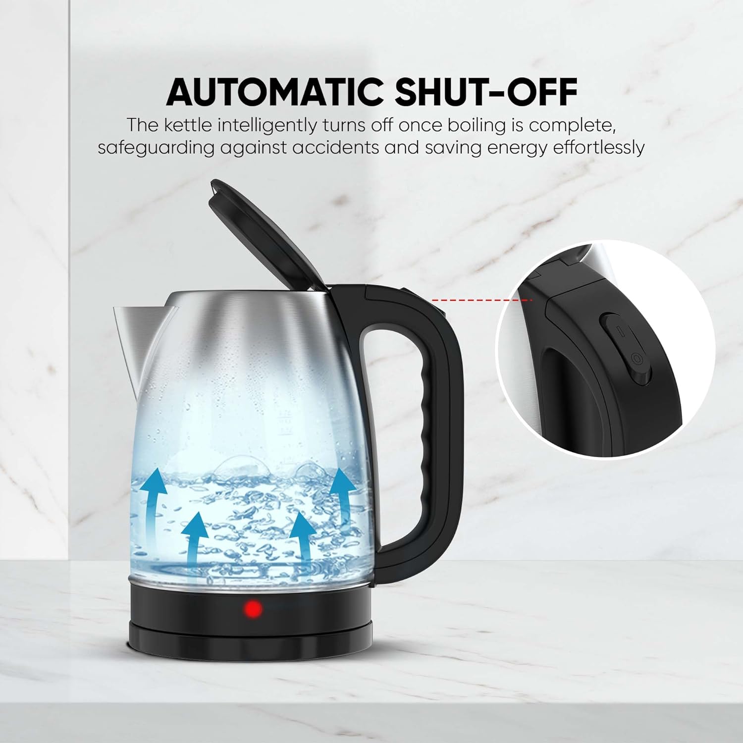 Nikai 1.7 Liter Kettle With Auto Shut Off|2200W|50/60Hz| Model No Nk220AX, min 2 yrs warranty