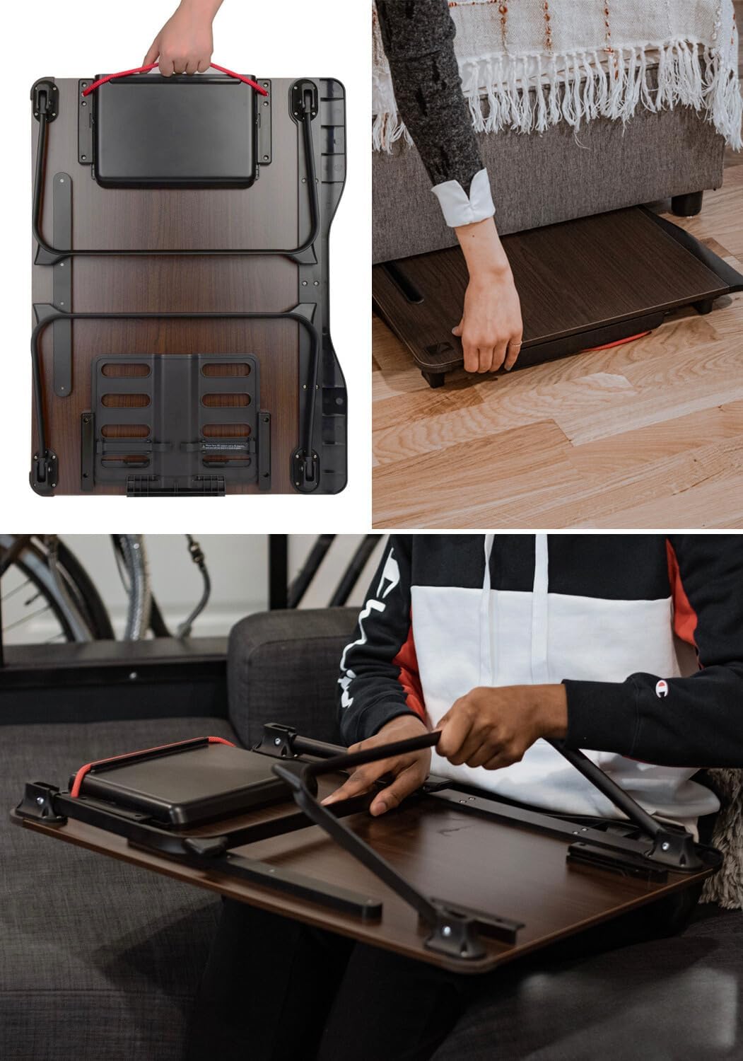 Cooper Mega Table Plus - Premium XXL 65 x 49 cm Extra Large Lap Desk w/Book Stand | Multifunctional Folding Laptop Stand for Bed, Laptop Desk for Bed, Laptop Bed Tray, Floor Desk (Black Onyx)
