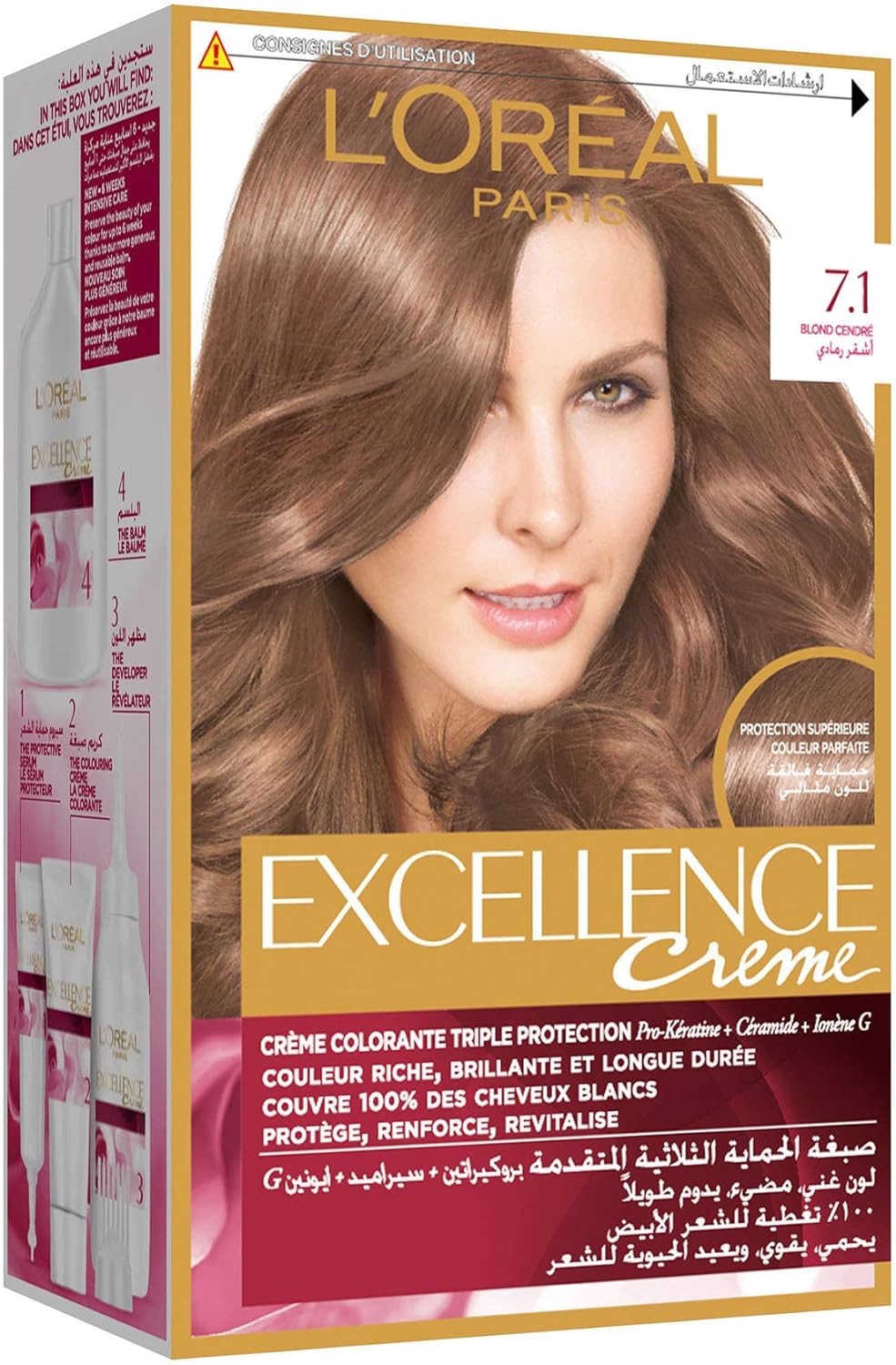 L'Oréal Paris Excellence Ash Supreme Anti-Brass Permanent Hair Color, 9.12 Cool Pearl Very Light Blonde