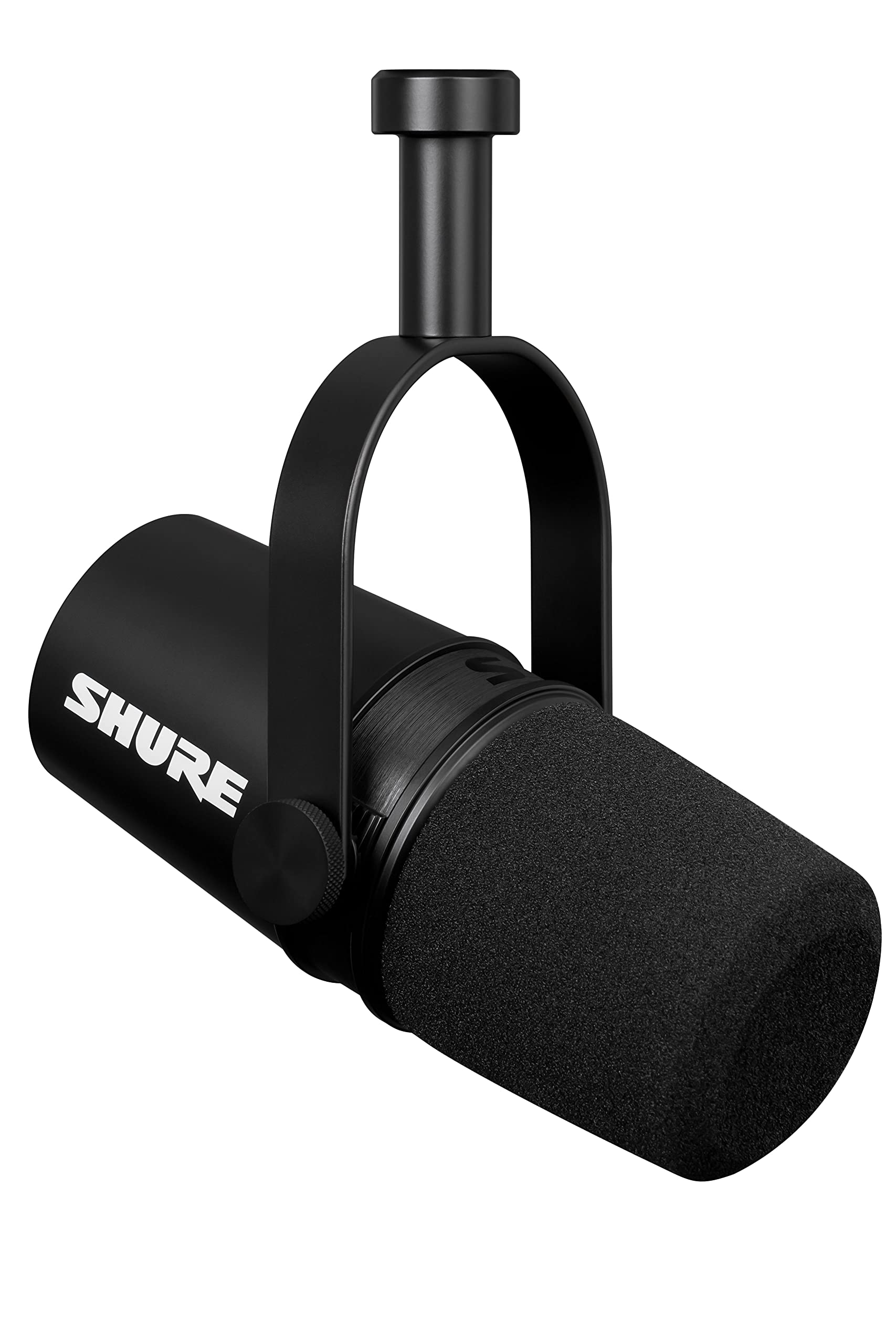 Shure MV7 USB Microphone with Tripod, for Podcasting, Recording, Streaming & Gaming, Built-In Headphone Output, All Metal USB/XLR Dynamic Mic, Voice-Isolating Tech - Black (Official KSA Version)
