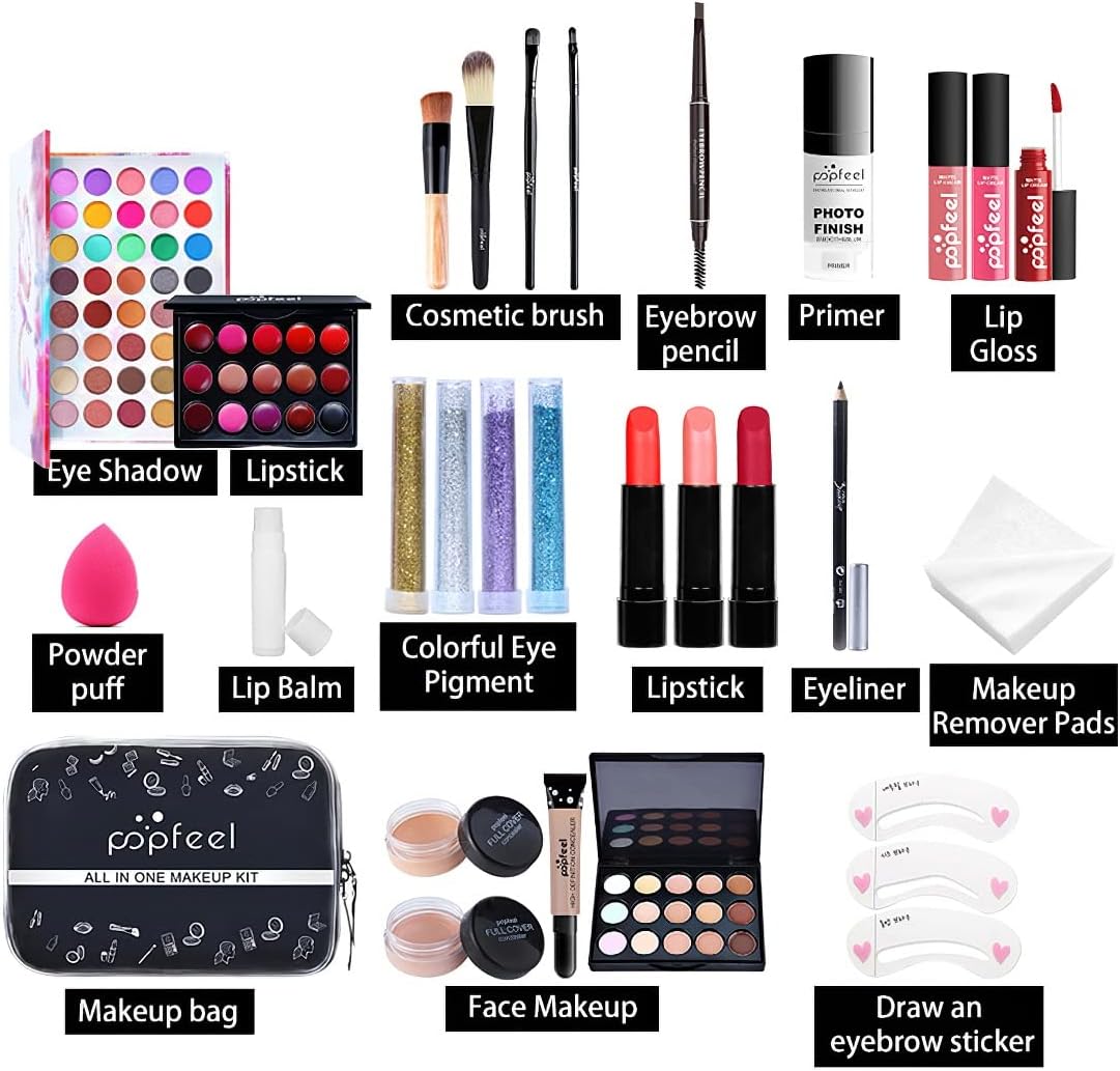 All in One Makeup Kit Multi-Purpose Makeup Set Professional Designed for Women Full Kit Makeup Must-Have Starter Kit Suitable for Beginners and Professionals 25 Pcs Set-KIT003