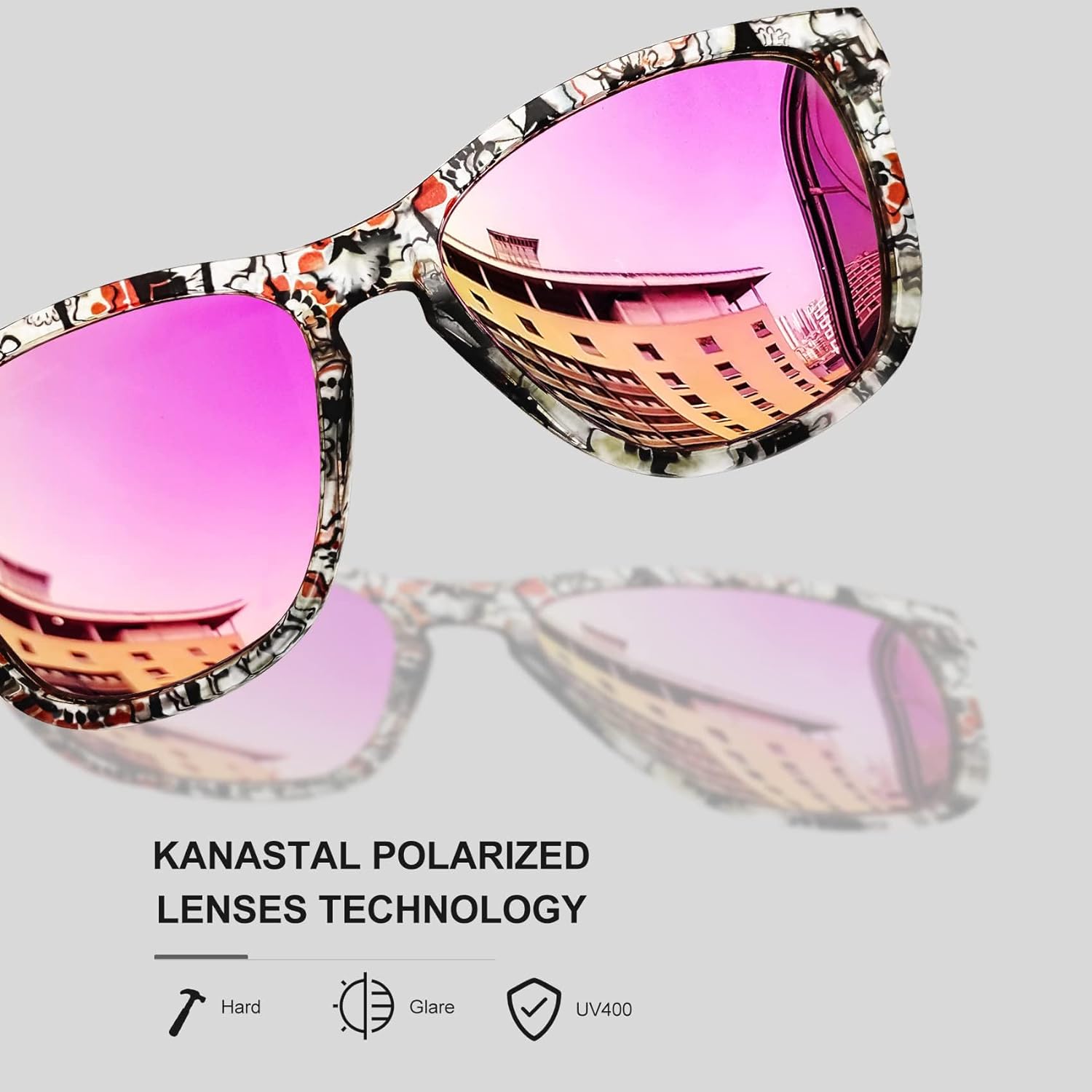 KANASTAL Polarized Sunglasses for Men Women, Classic Square Sun Glasses Outdoor 100% UV Protection Driving Shades