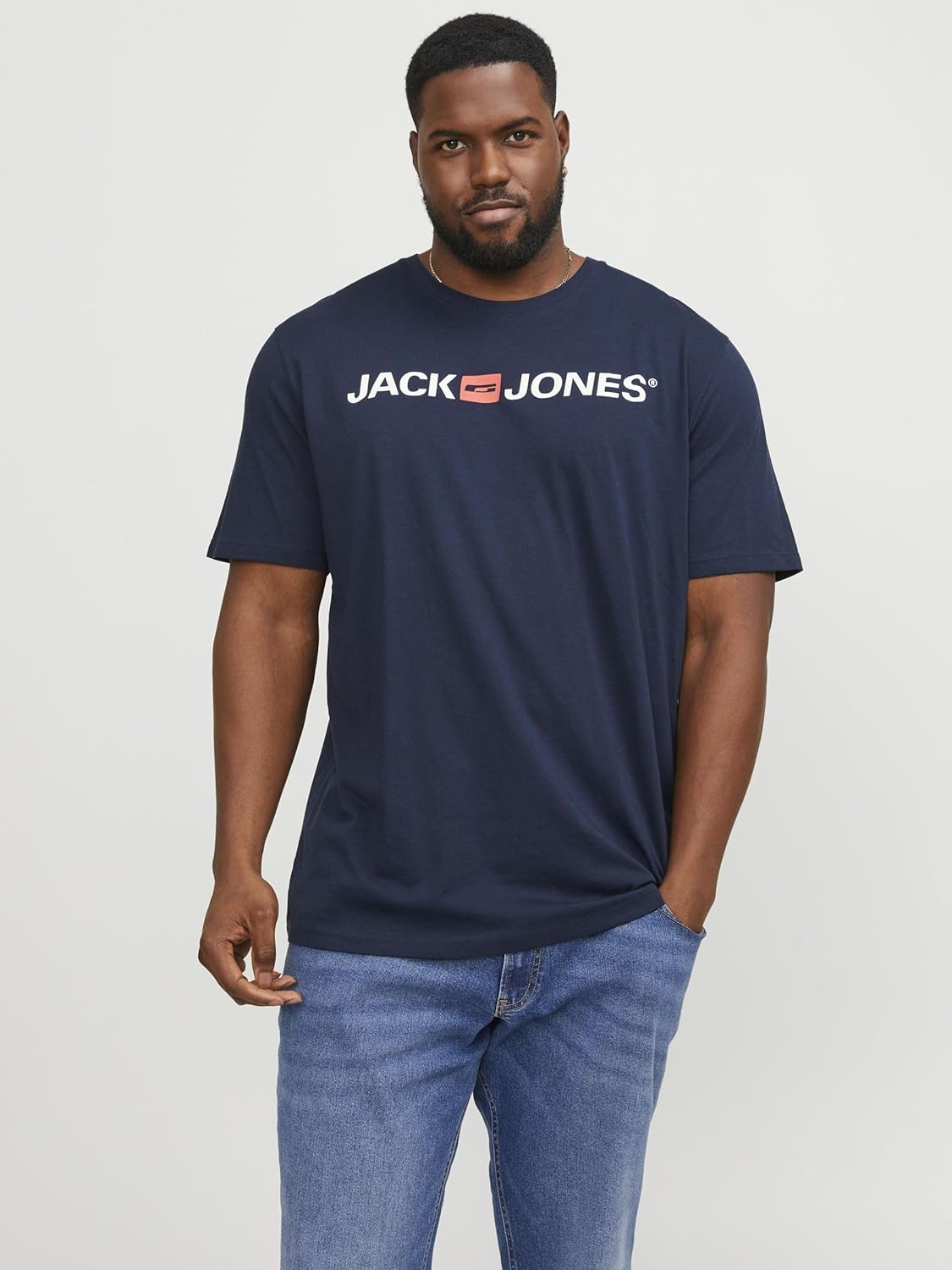 Jack & Jones Mens Jjecorp Logo Tee Ss Crew Neck Noos Slim Fit T-Shirt