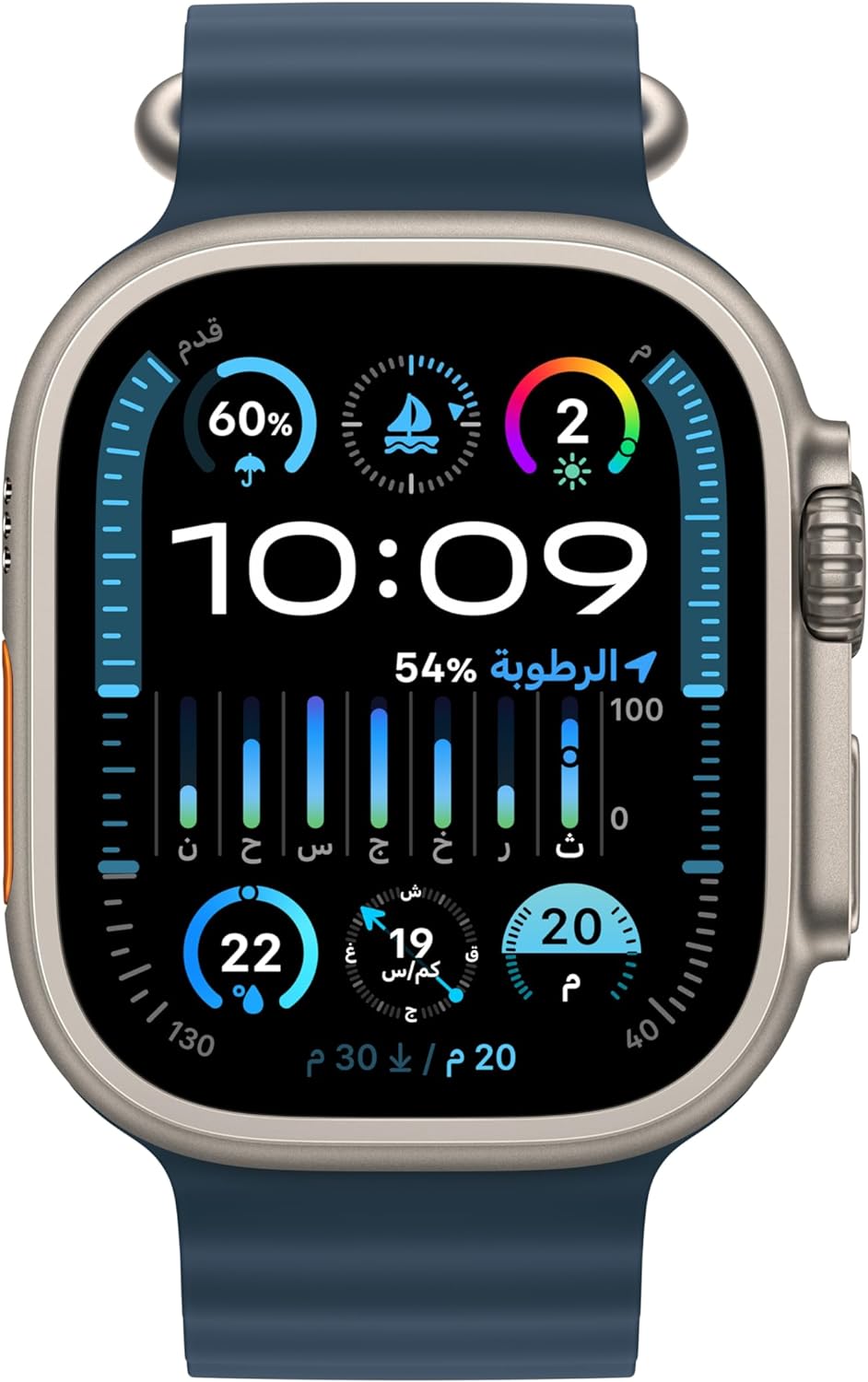 Apple Watch Ultra 2 [GPS + Cellular 49mm] Smartwatch with Rugged Titanium Case & Blue Ocean Band One Size. Fitness Tracker, Precision GPS, Action Button, Extra-Long Battery Life, Bright Retina Display