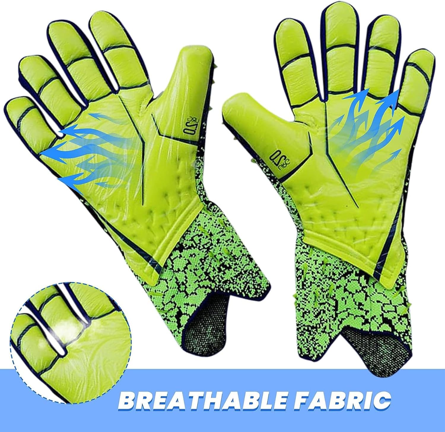 Xspring Football Goalkeeper Gloves, Strong Grip Soccer Gloves Goalkeeper, Abrasion-Resistant and Non-slip Soccer Goalie Gloves, Football Gloves for Kids Youth and Adult Soccer Gloves