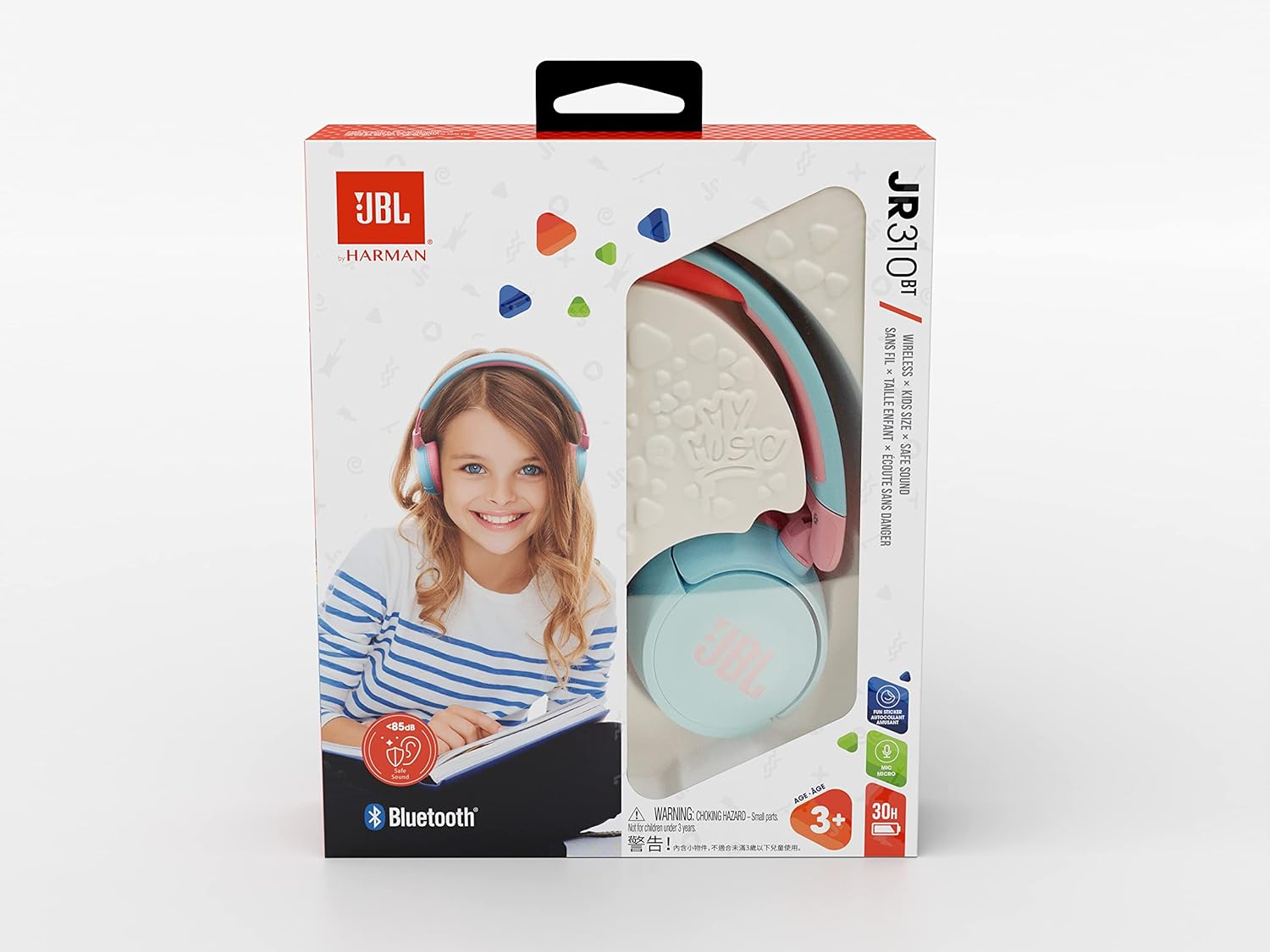 JBL JR310BT Ultra Portable Kids Wireless On-Ear Headphones with Safe Sound, Built-In Mic, 30 Hours Battery, Soft Padded Headband and Ear Cushion