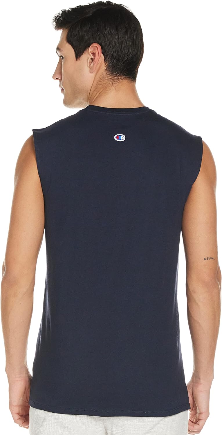Champion Men's Classic Jersey Muscle Tee, Black, Large