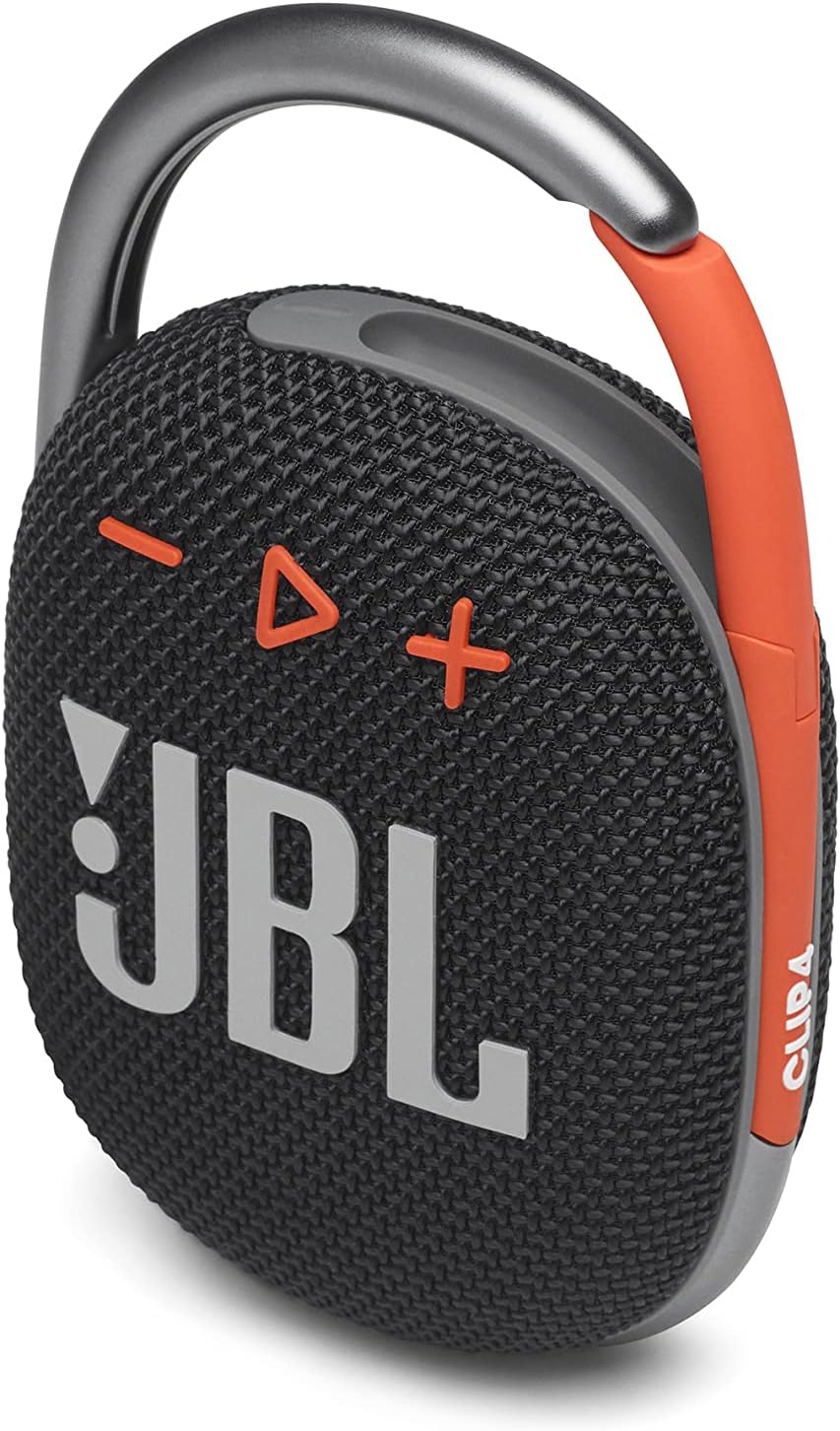 JBL Clip 4 Portable Bluetooth Speaker with Built-in Carabiner, Waterproof and Dustproof, 10-Hour Battery - Black