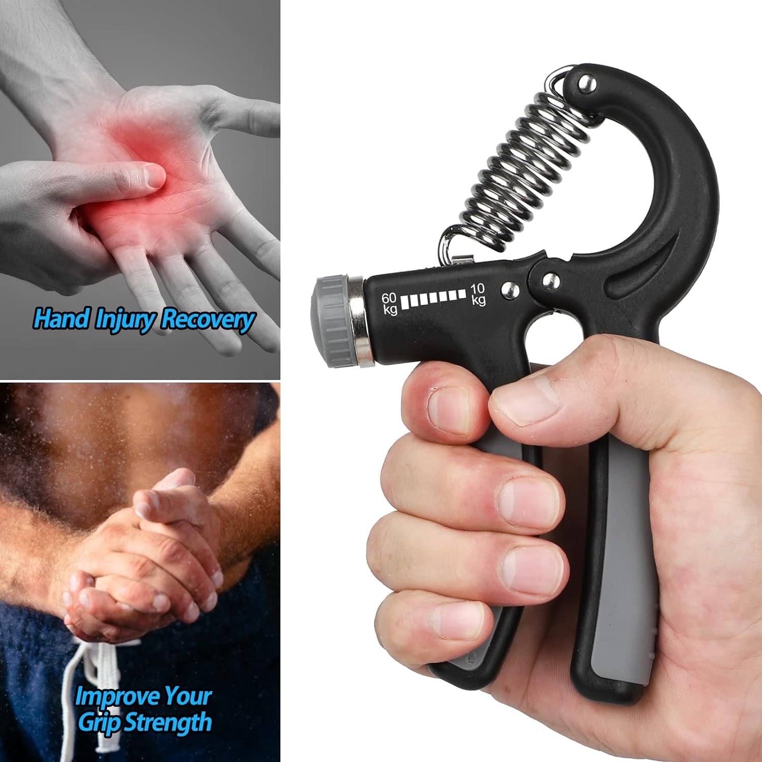 NIYIKOW Grip Strength Trainer, Hand Grip Strengthener, Adjustable Resistance 22-132Lbs (10-60kg), Non-Slip Gripper, Perfect for Musicians Athletes and Hand Rehabilitation Exercising