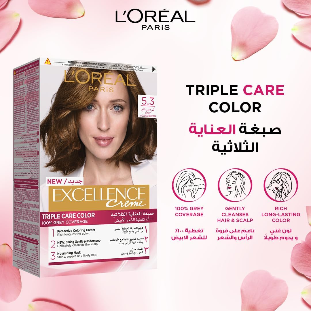 L'Oréal Paris Excellence Ash Supreme Anti-Brass Permanent Hair Color, 9.12 Cool Pearl Very Light Blonde