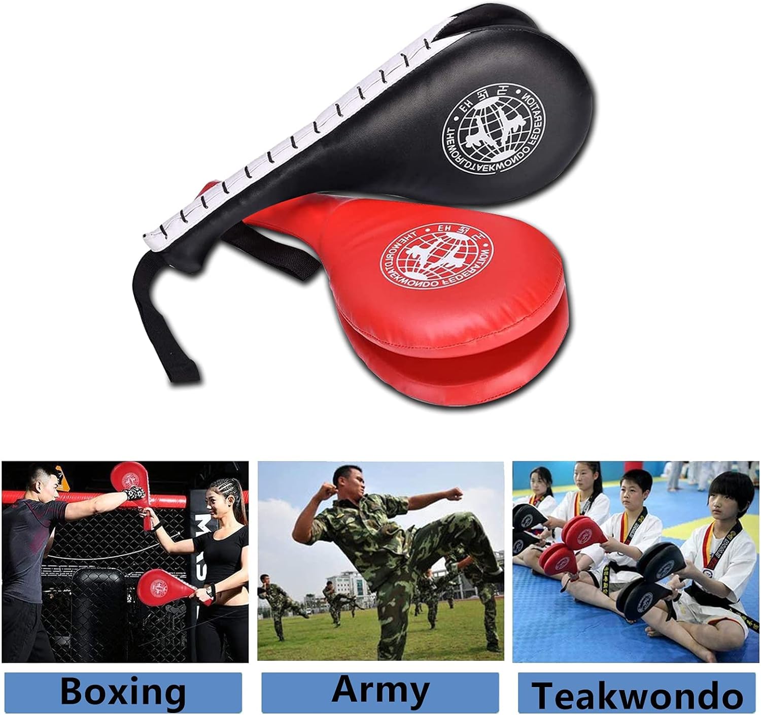 KASTWAVE Taekwondo Kick Pads, Taekwondo Double Kick Pad Target Durable Strike Boxing Kicking Targets Training Paddles, Double Strike Pads for Kickboxing and Karate Training