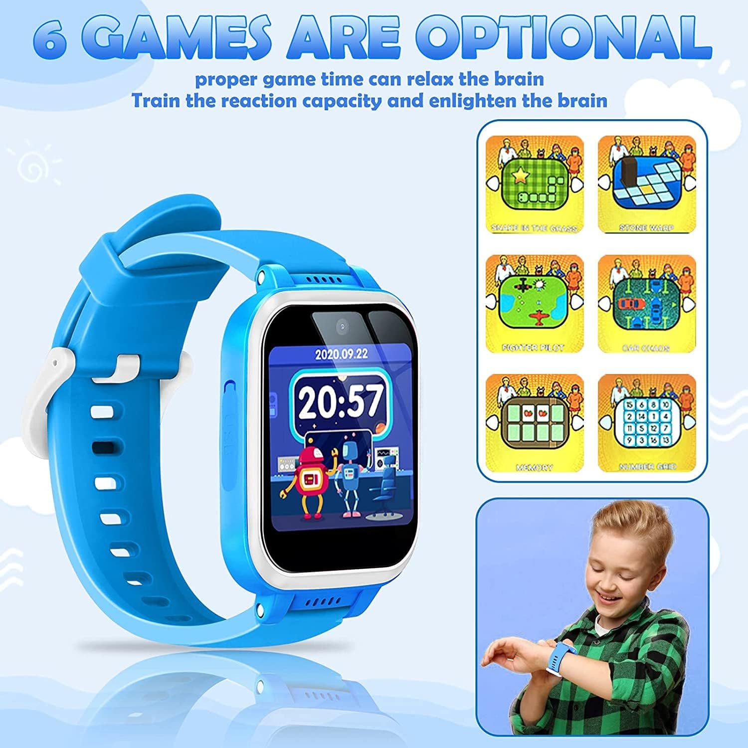 DMG Kids Smart Watch,Multifunction Rechargeable Touch Screen Toddler Watch with HD Photograph,Gaming and Music Player Educational Toys, Birthday Gifts for Girls Boys Ages 6-12(Black)
