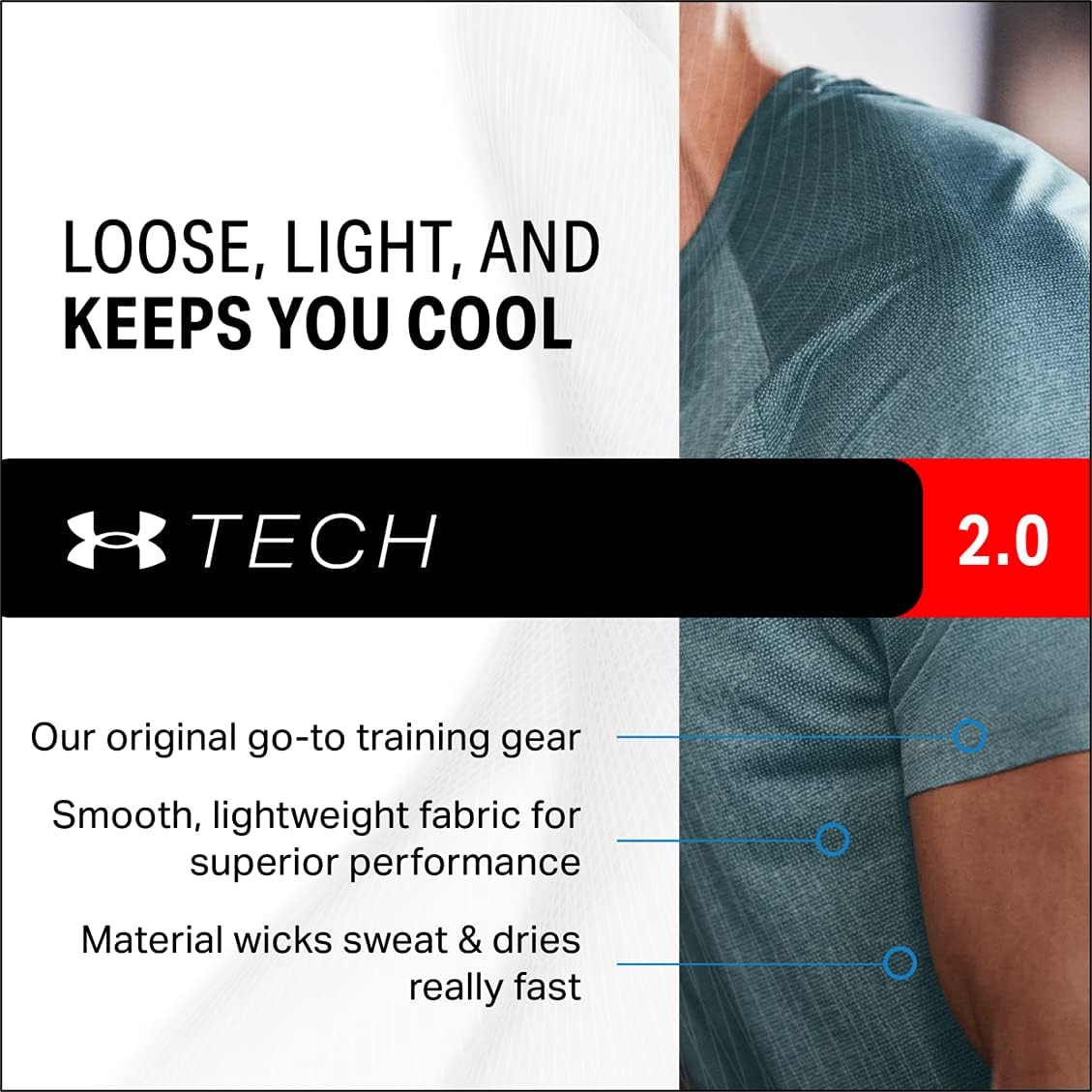 Under Armour mens UA Tech 2.0 SS Tee T-Shirt (pack of 1)