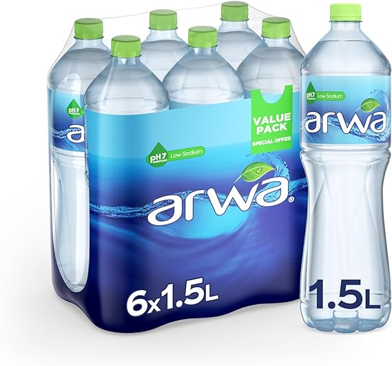Arwa Zero Bottled Drinking Water, 6pcsx1.5L pack