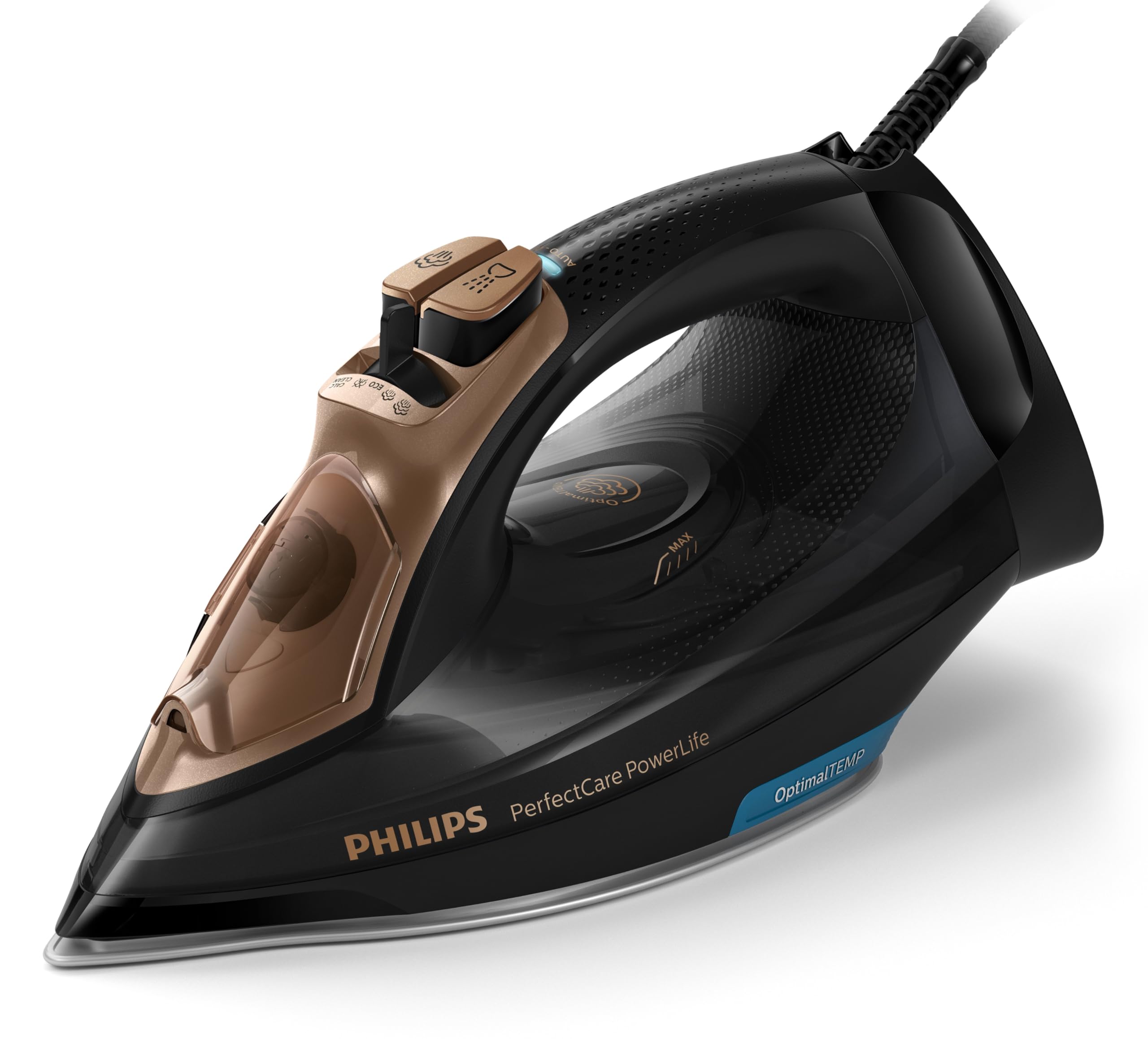 PHILIPS Steam Iron - Continuous Steam Flow of 45 Grams per minute and 200 g/min with the boost for thick fabrics - 2600W - 300ml - 50/60Hz - PerfectCare GC3929/66