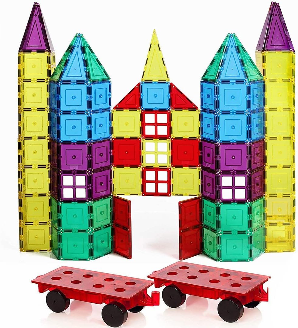 Zerifam Magnetic Building Blocks - 60 Piece Set Magnetic Tiles, 3d Toddler Building Blocks, Develop Children's Creativity, Inspiration and Entertainment Beyond Imagination (60 pcs)