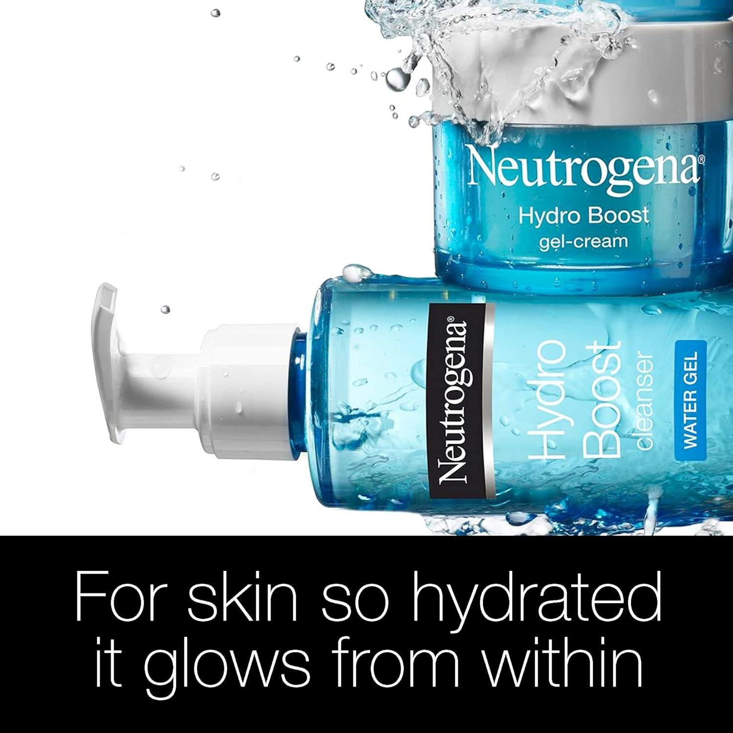 Neutrogena Face Moisturizer Water Gel, Hydro Boost, Normal to Combination Skin, 50ml & Spot Controlling Oil-free Facial Wash, 200ml