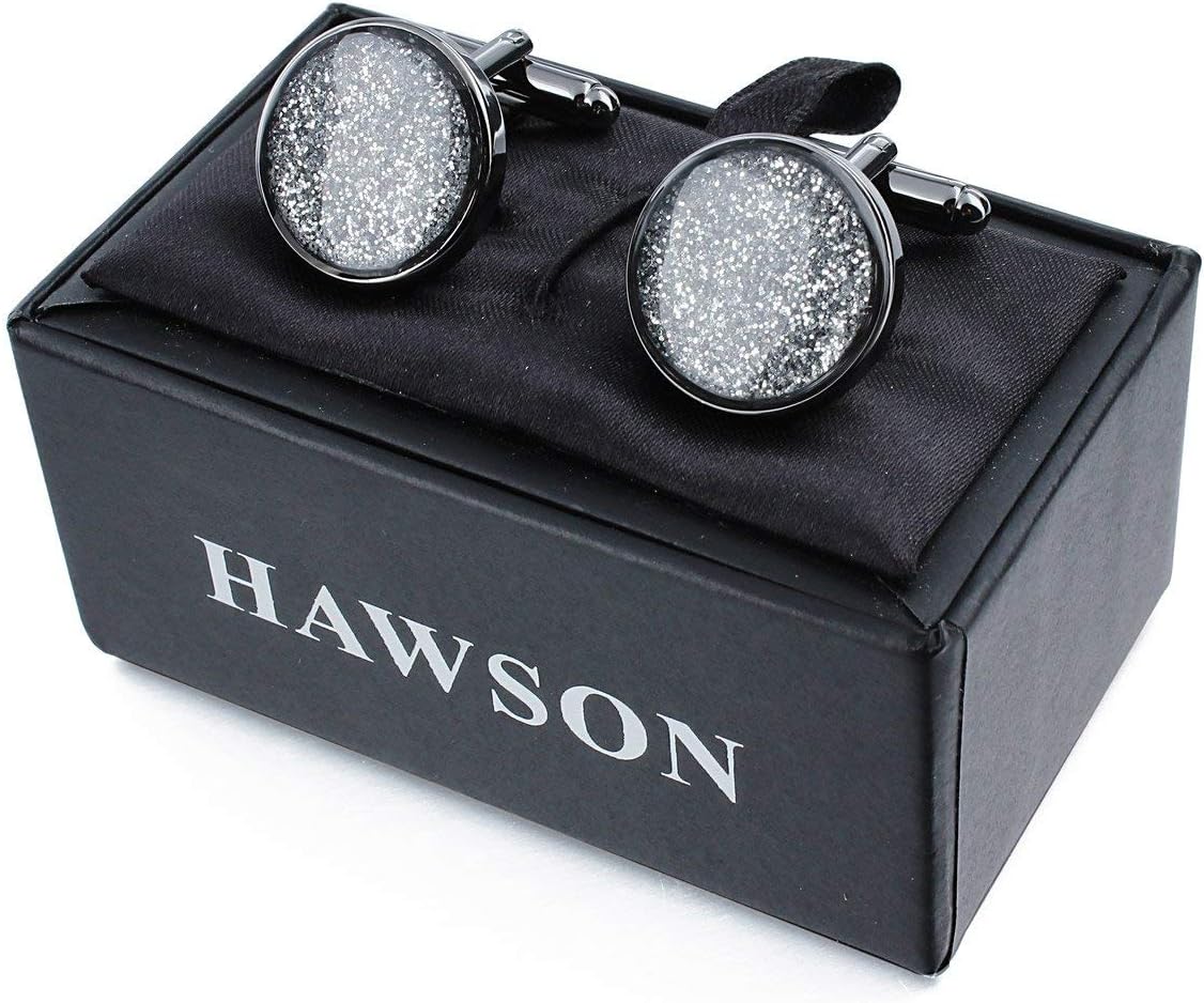 HAWSON Cufflinks and Studs Set Crystal for Men's Tuxedo Shirt for Wedding Party Accessories - Business Wedding Accessories