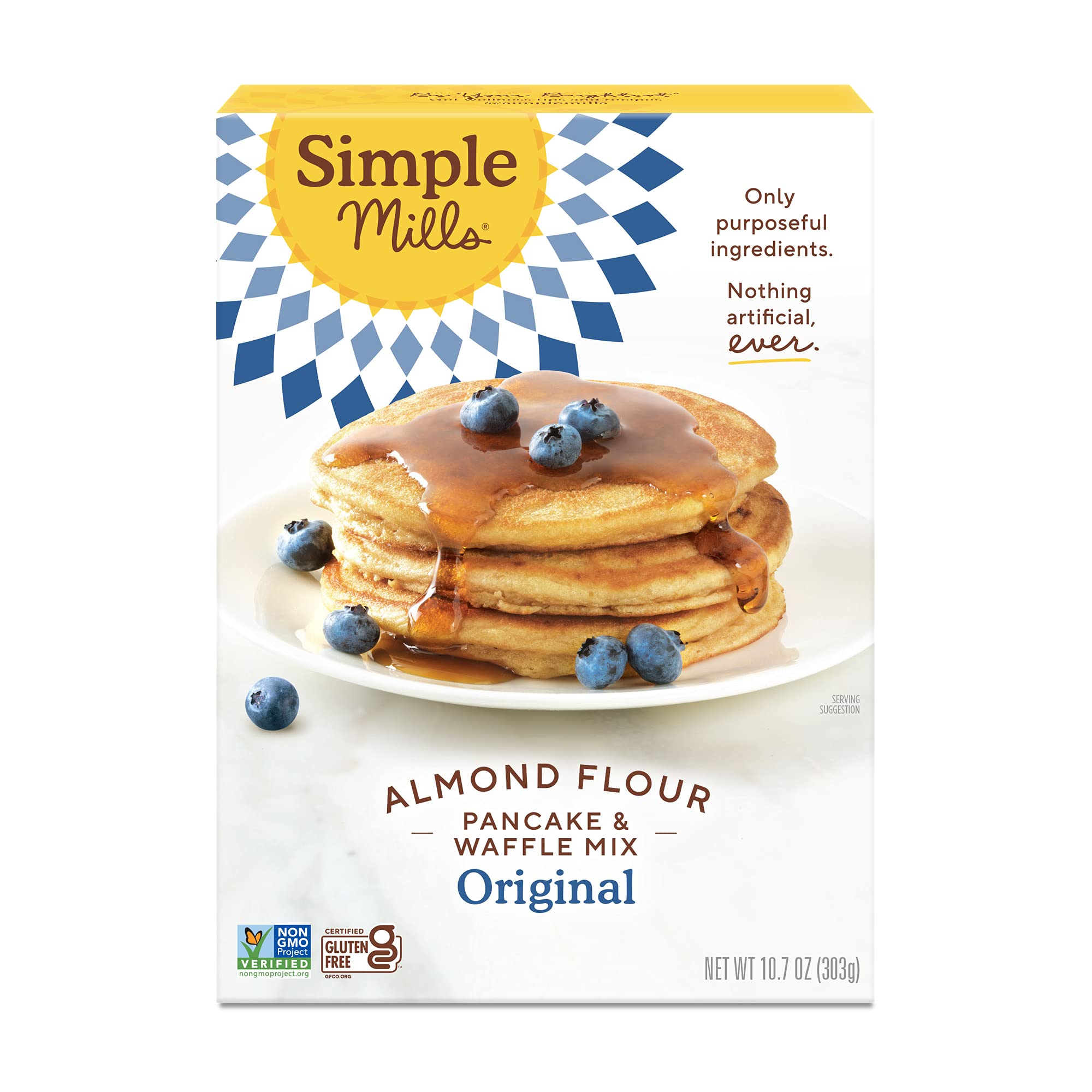 Simple Mills Naturally Gluten-Free Almond Flour Mix Pancake Waffle 10 7 oz 303 g