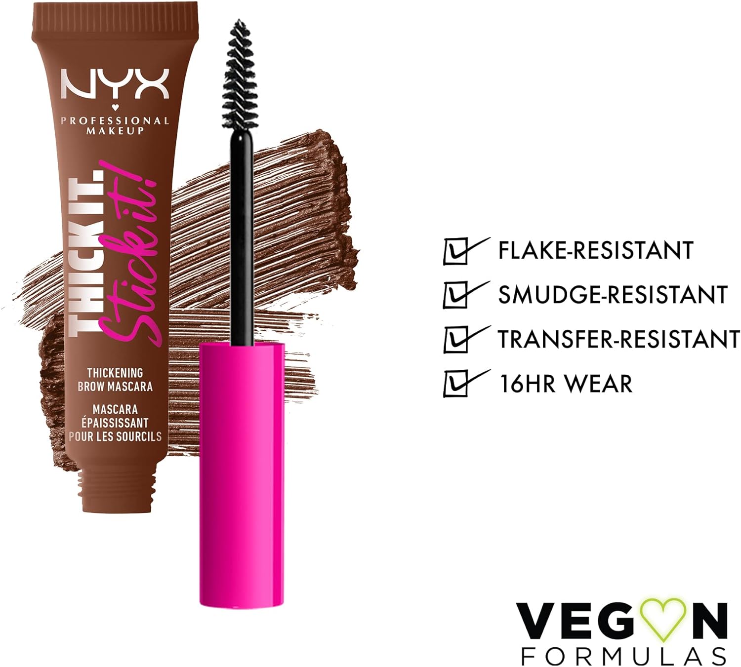 Nyx Professional MakEUp Thick It Stick It Thickening Brow Mascara, Eyebrow Gel - Cool Ash Brown