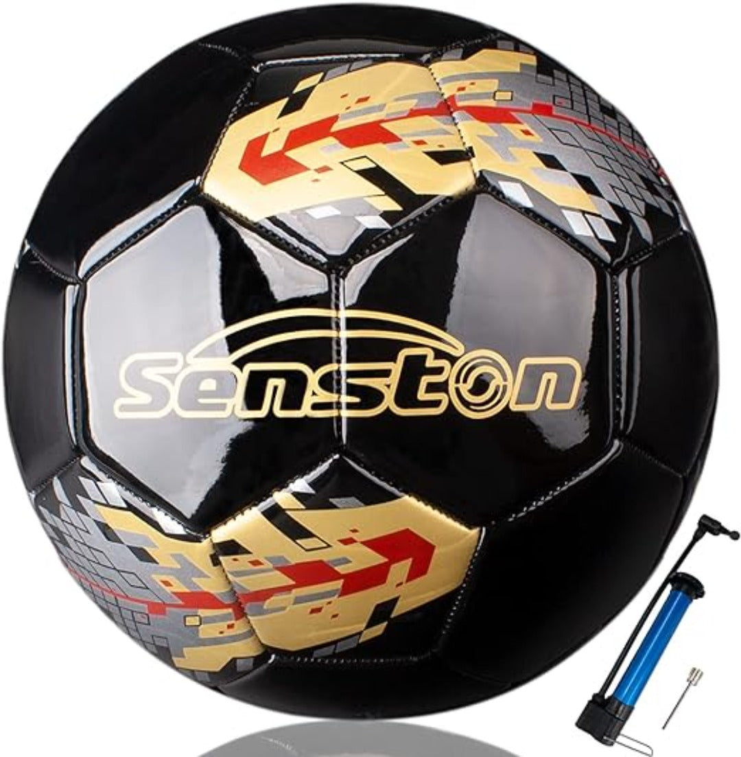 Senston Soccer Ball Official Size 5 with Pump - Training Match Soccer Ball Adult and Junior Kids Soccer Ball