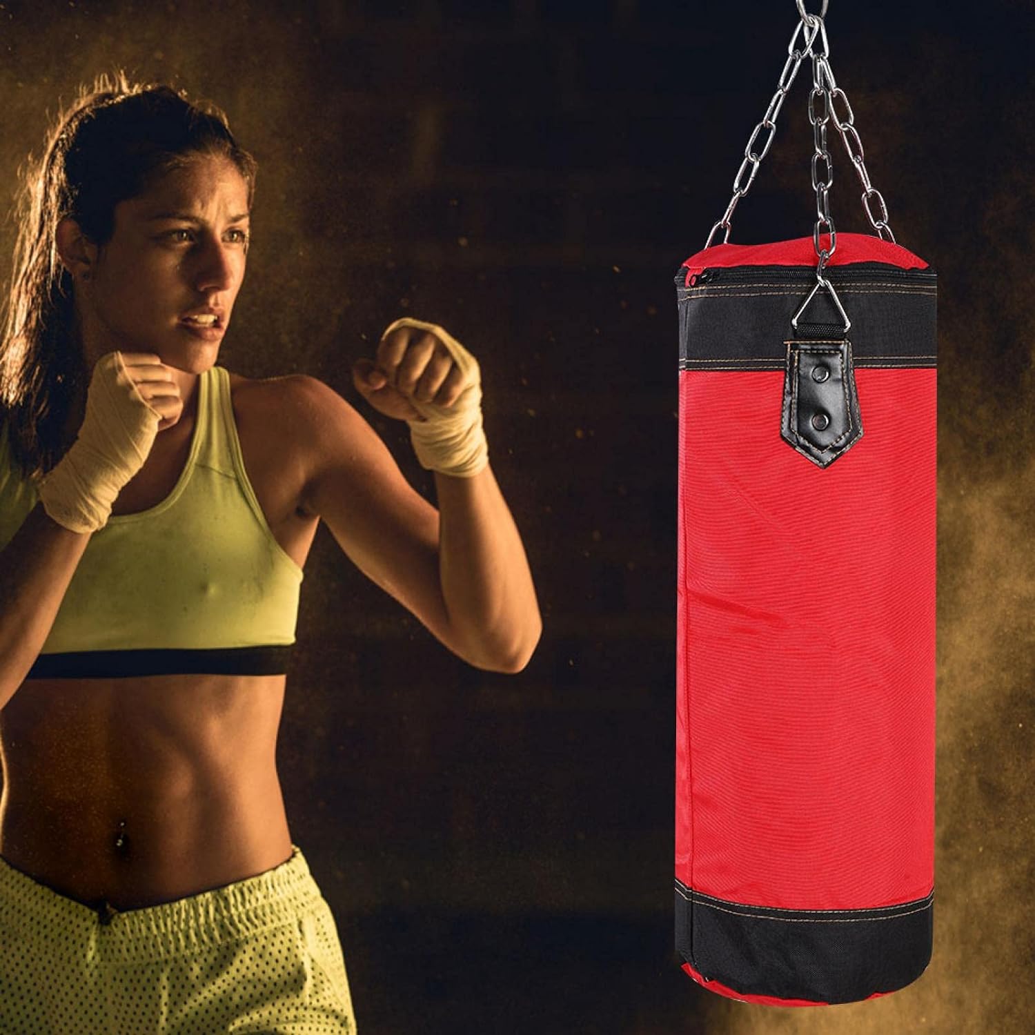 Empty Boxing Bag, Boxing Fight Sandbag Empty Punching Bag Set Durable for Home for Kickboxing for Gym for Training