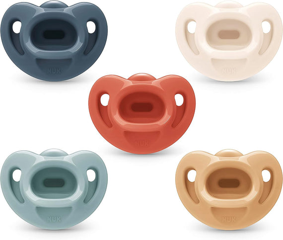 NUK Comfy Orthodontic Pacifiers, 0-6 Months, Timeless Collection, Pack of 5