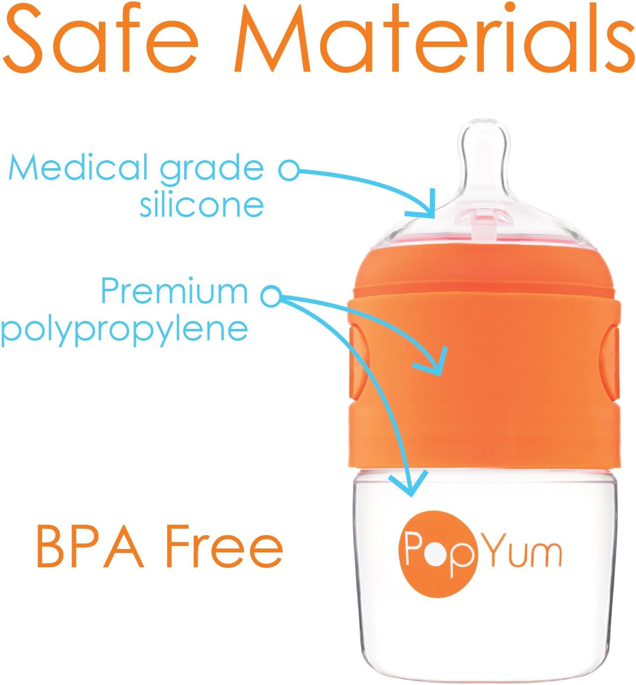 PopYum Anti-Colic Formula Making/Mixing/Dispenser Baby Bottles- Pack of 2 (9oz)