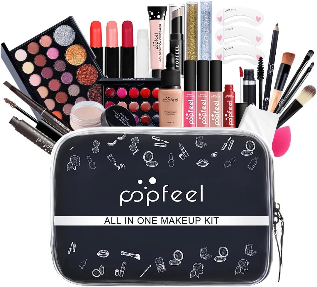 All in One Makeup Kit Multi-Purpose Makeup Set Professional Designed for Women Full Kit Makeup Must-Have Starter Kit Suitable for Beginners and Professionals 25 Pcs Set-KIT003