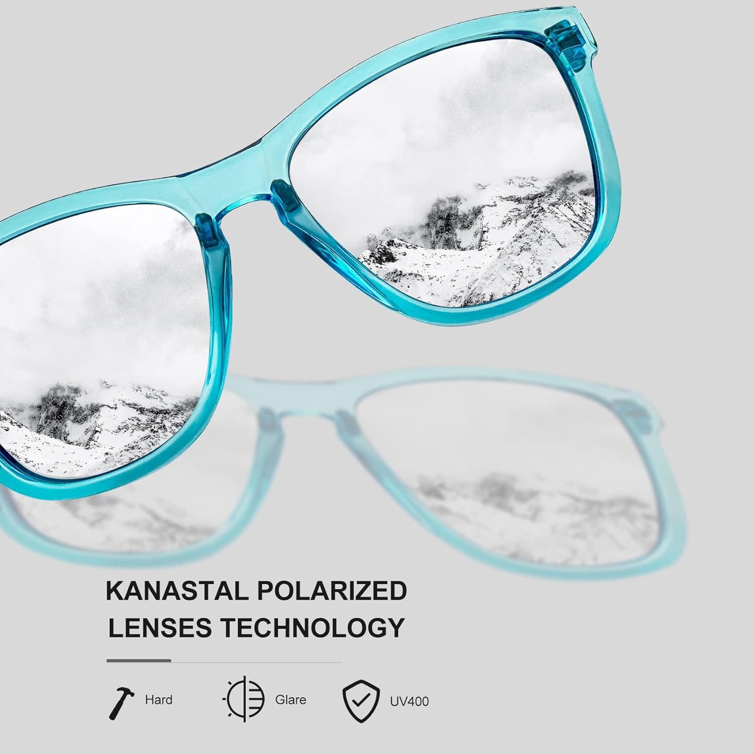 KANASTAL Polarized Sunglasses for Men Women, Classic Square Sun Glasses Outdoor 100% UV Protection Driving Shades