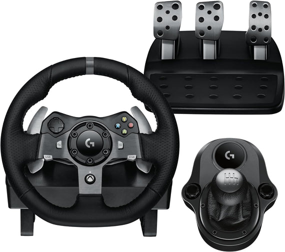 Logitech G920 Driving Force Racing Wheel For Xbox One And Pc & Driving Force Racing Shifter For G29 And G920 Driving Force Racing Wheels - Black