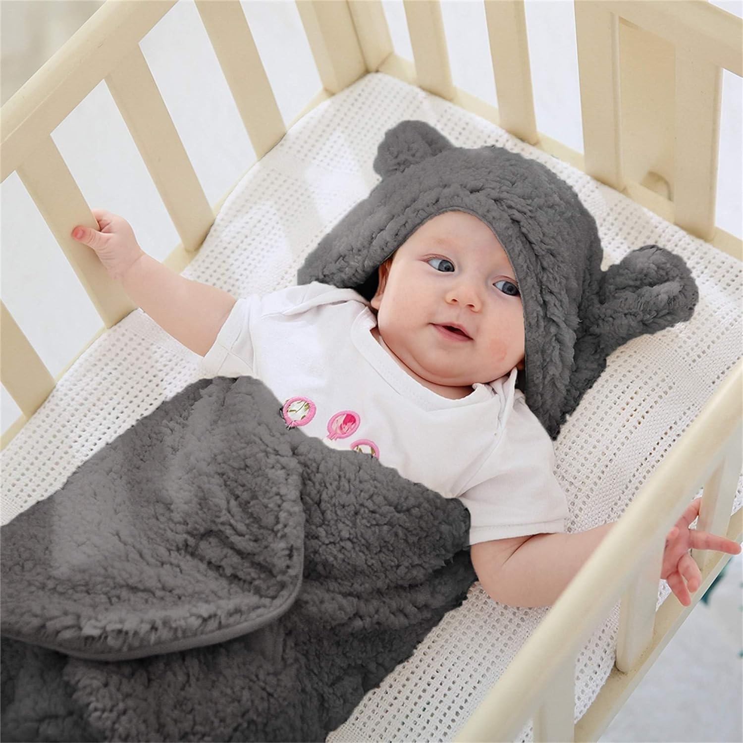 Baby Swaddle Blanket, ELECDON Ultra-Soft Plush Essential for Infants 0-6 Months, Receiving Swaddling Wrap, Ideal Newborn Registry and Toddler Boy Accessories, Perfect Baby Girl Shower Gift (Brown)