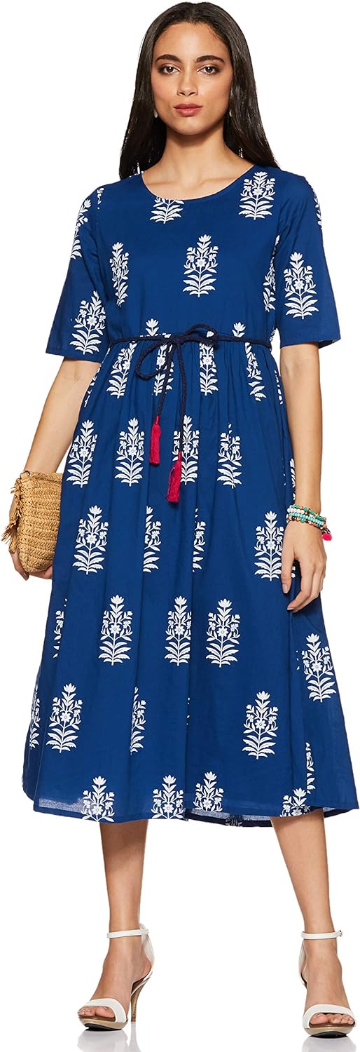 Myx Women's Cotton Ethnic Regular Fit Kurta Dress