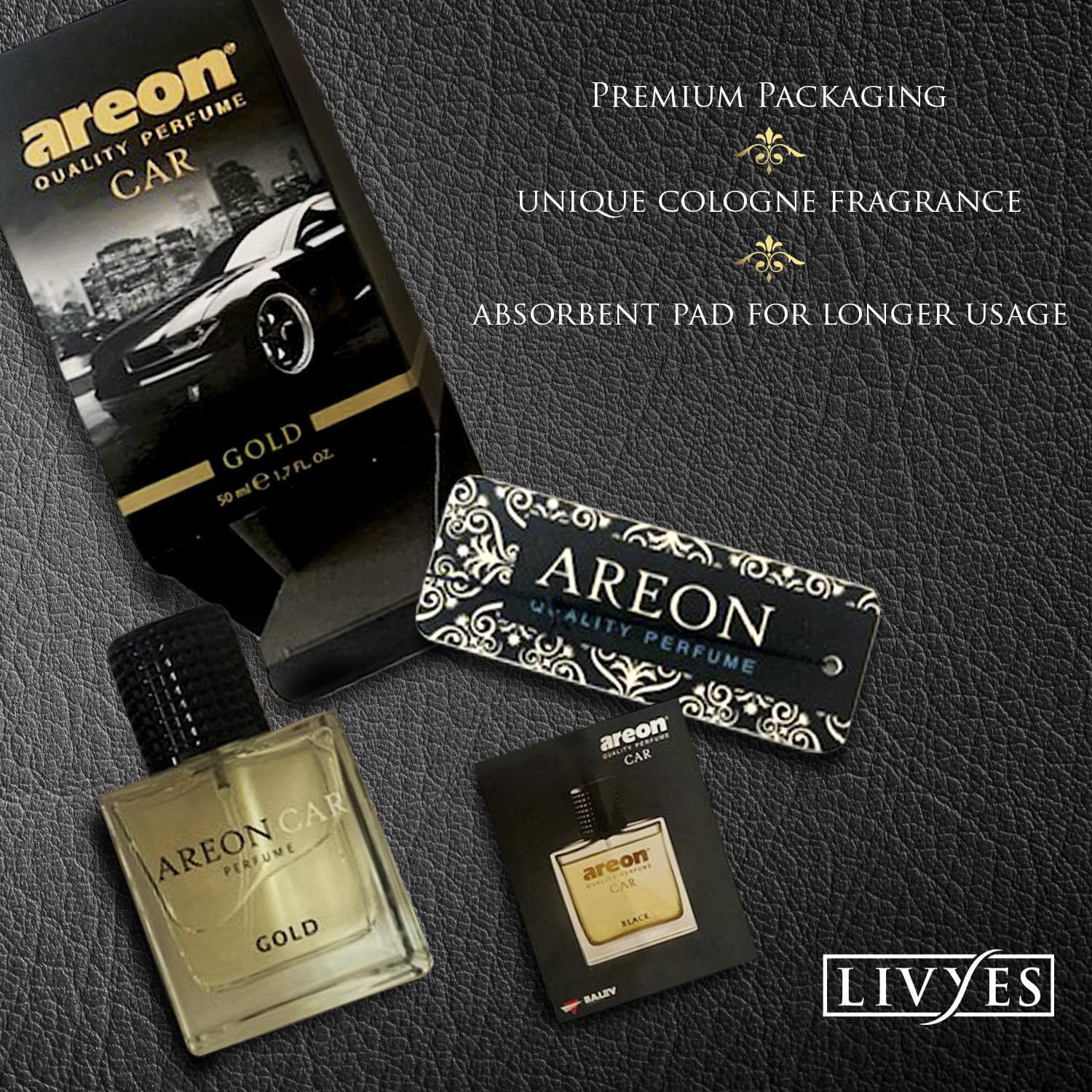 Areon - Air Freshner Perfumes 35 ml Collection(Vanilla-Strawberry - Bubble) - (Pack of 3)