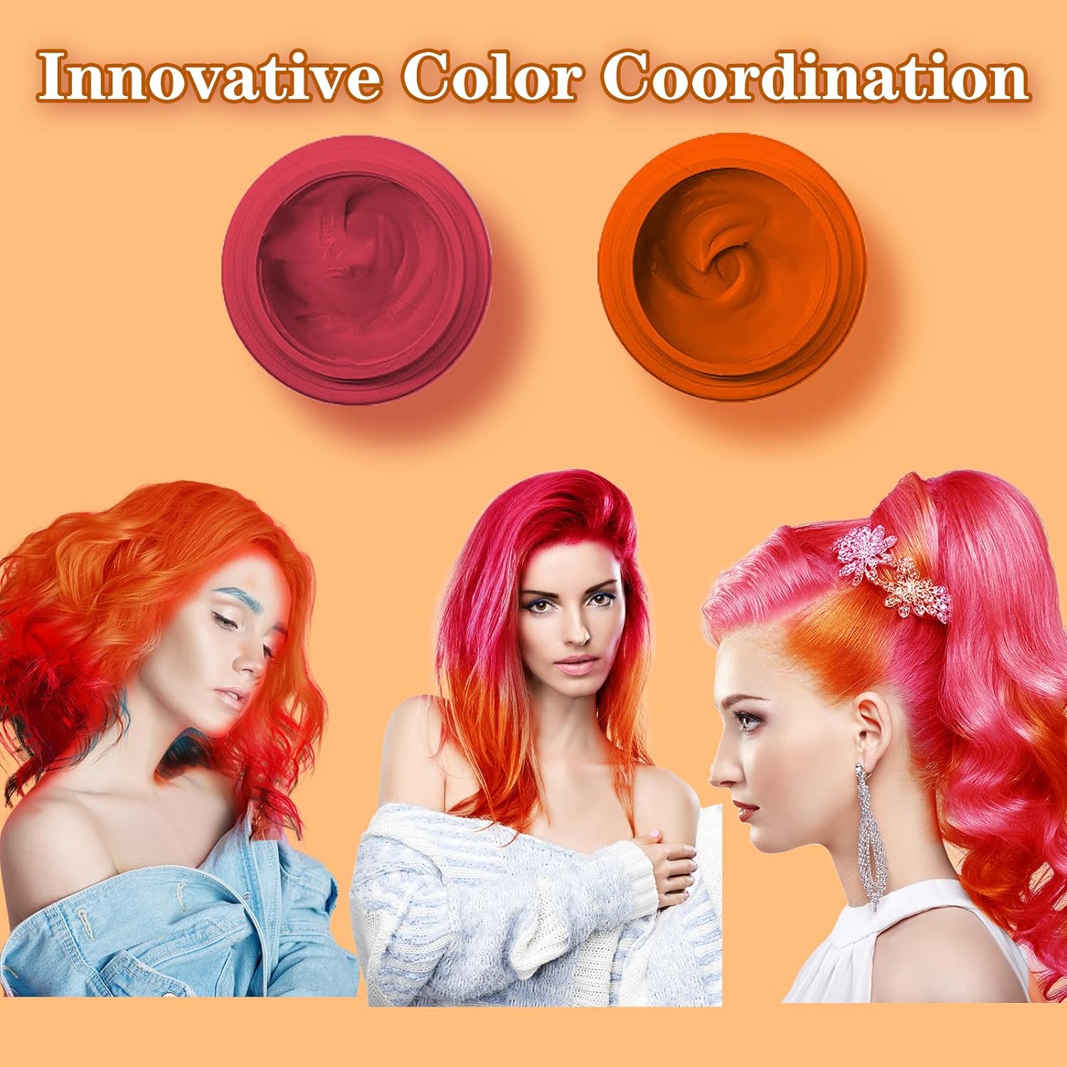 HaiolorPro Hair Color Wax Temporary Washable, Temporary Hair Color Dye for Men Wowen Kids, Hair Makeup Paint Wax for Parties or Cosplay, Hair Coloring Products No Messy (White)