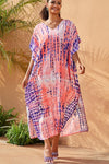 YouKD Summer Long Kaftan Bohemian Beach Kimono Swimsuit Cover Up Plus Size Dress for Women