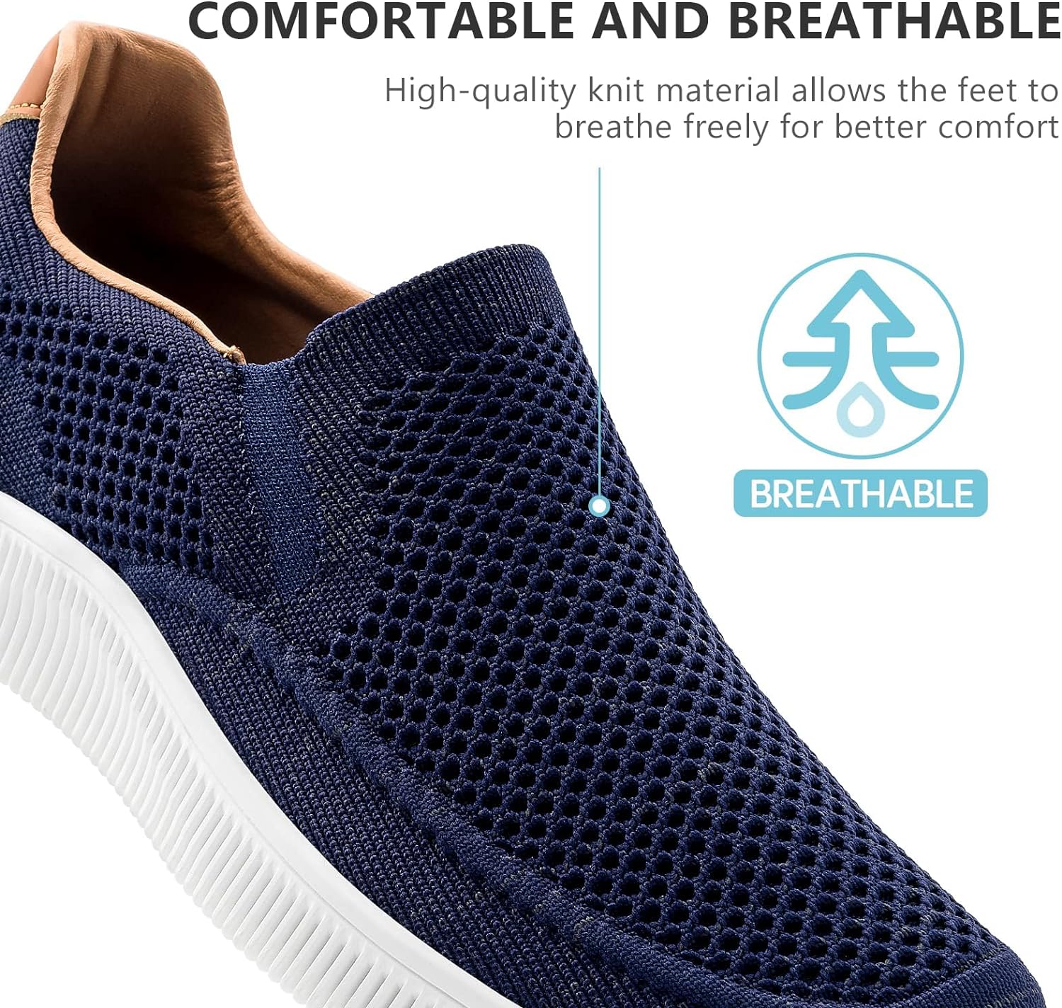 MrToNo Men's Mesh Slip-on Shoes Trainers Highly Elasticated Soft Sole Lightweight Sneakers Casual Breathable Walking Running Shoes Athletic Sneakers