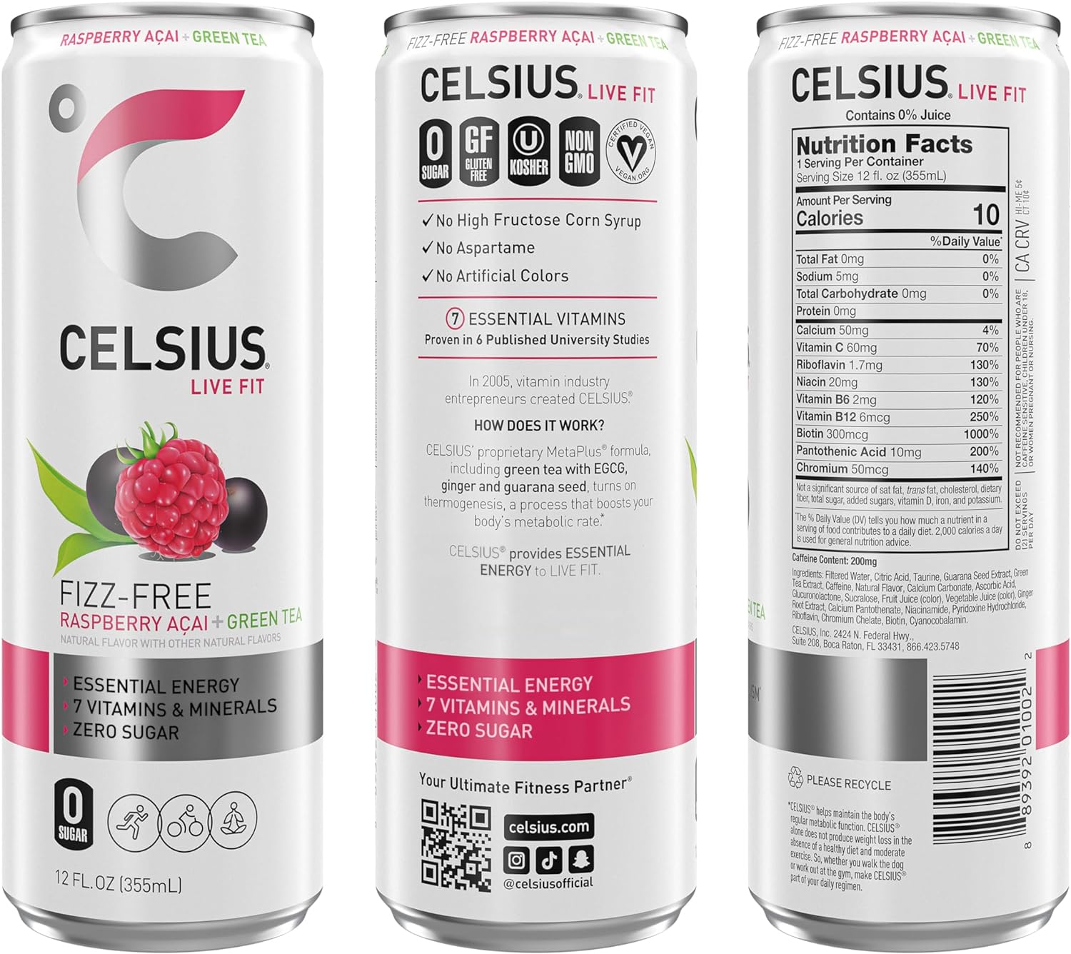 Celsius Fitness Drink, Peach Vibe - 355Ml (Pack Of 12)