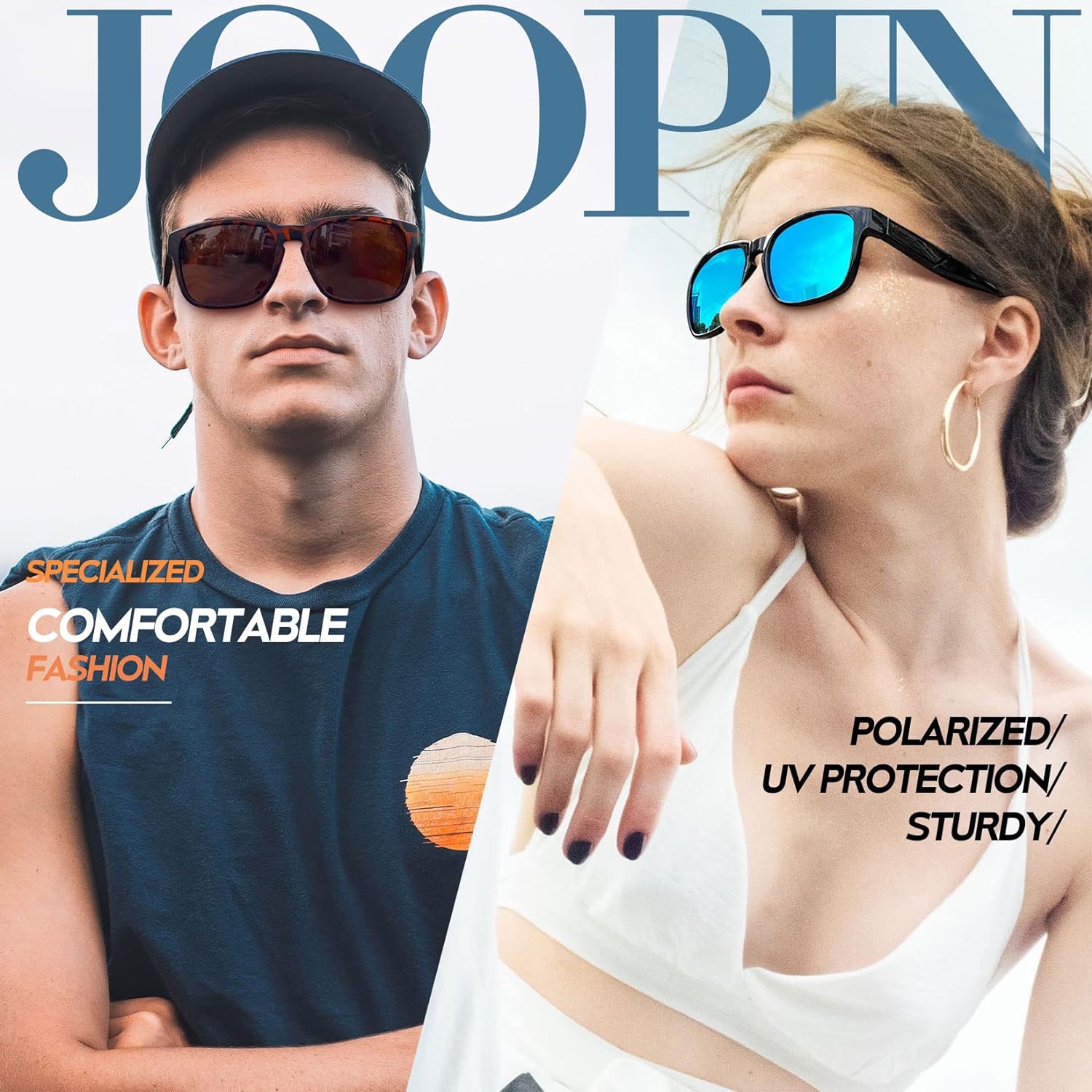 Joopin Polarized Sunglasses Men Women, Classic Square Sun Glasses 100% UV Protection Driving Fishing