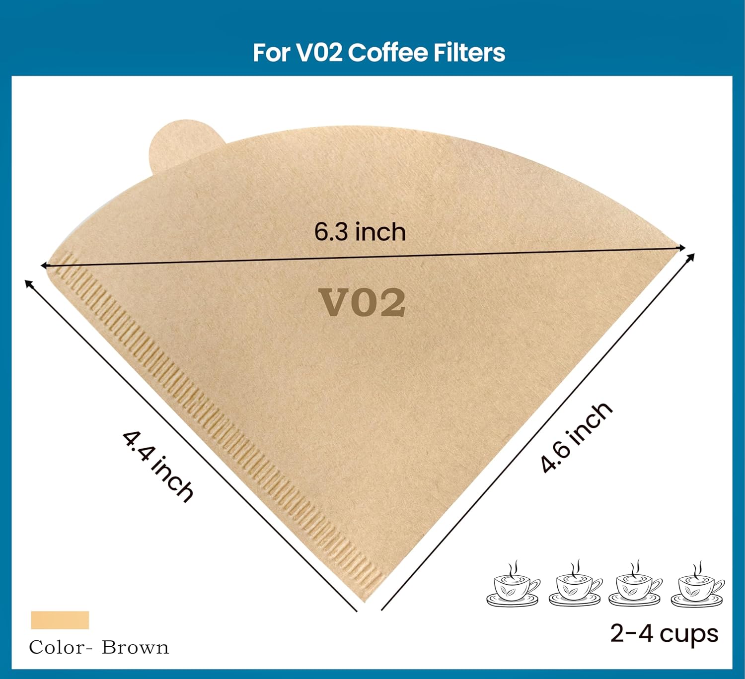 MIBRU Coffee Filters V60 Cone Paper White 100pcs Coffee Filters Unbleached Paper Filters Compatible with Pour Over Drippers 2-4 Cups Size 02 Coffee Filters v60 (1-4 Cups 02, 100)