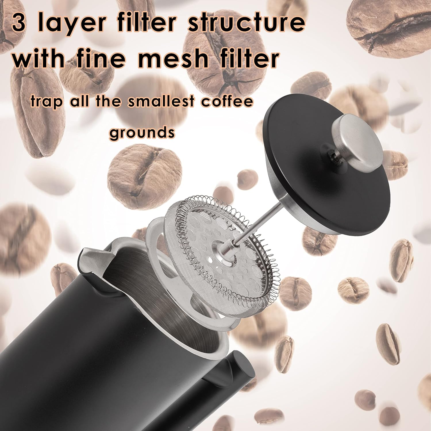 Mixpresso Stainless Steel French Press Coffee Maker 27 Oz 800L Double Wall Metal Insulation Coffee Press &Tea Brewer Easy Clean, And Easy Press, Strong Quality Coffee Press (Green)