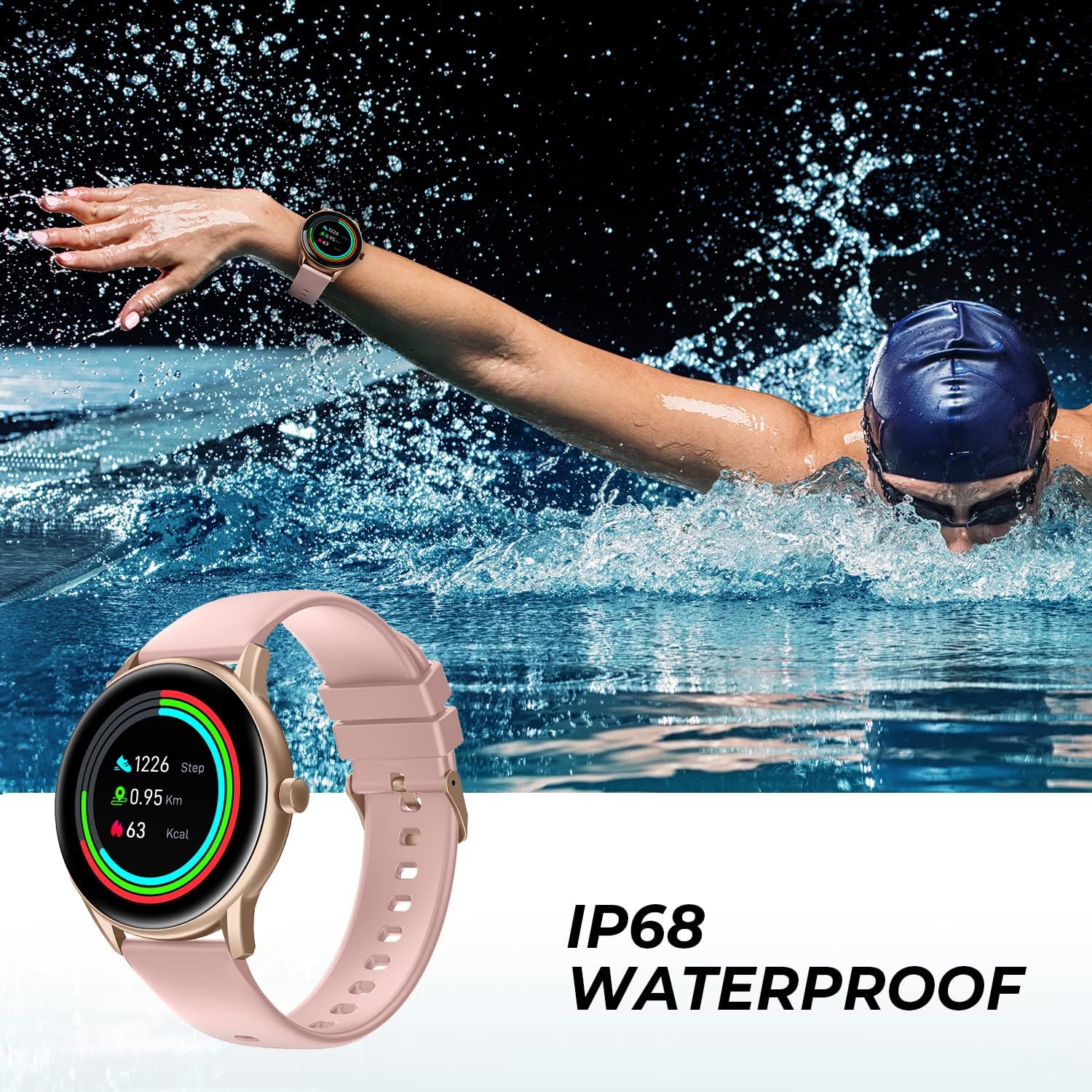 Smart Watch SoundPEATS Watch Pro 1 SpO2, Smartwatch for Men Women, Fitness Tracker 13 Sports Modes Heart Rate Sleep Tracker & Customizable Dials, Compatible with iPhone Android Phones IP68 Waterproof