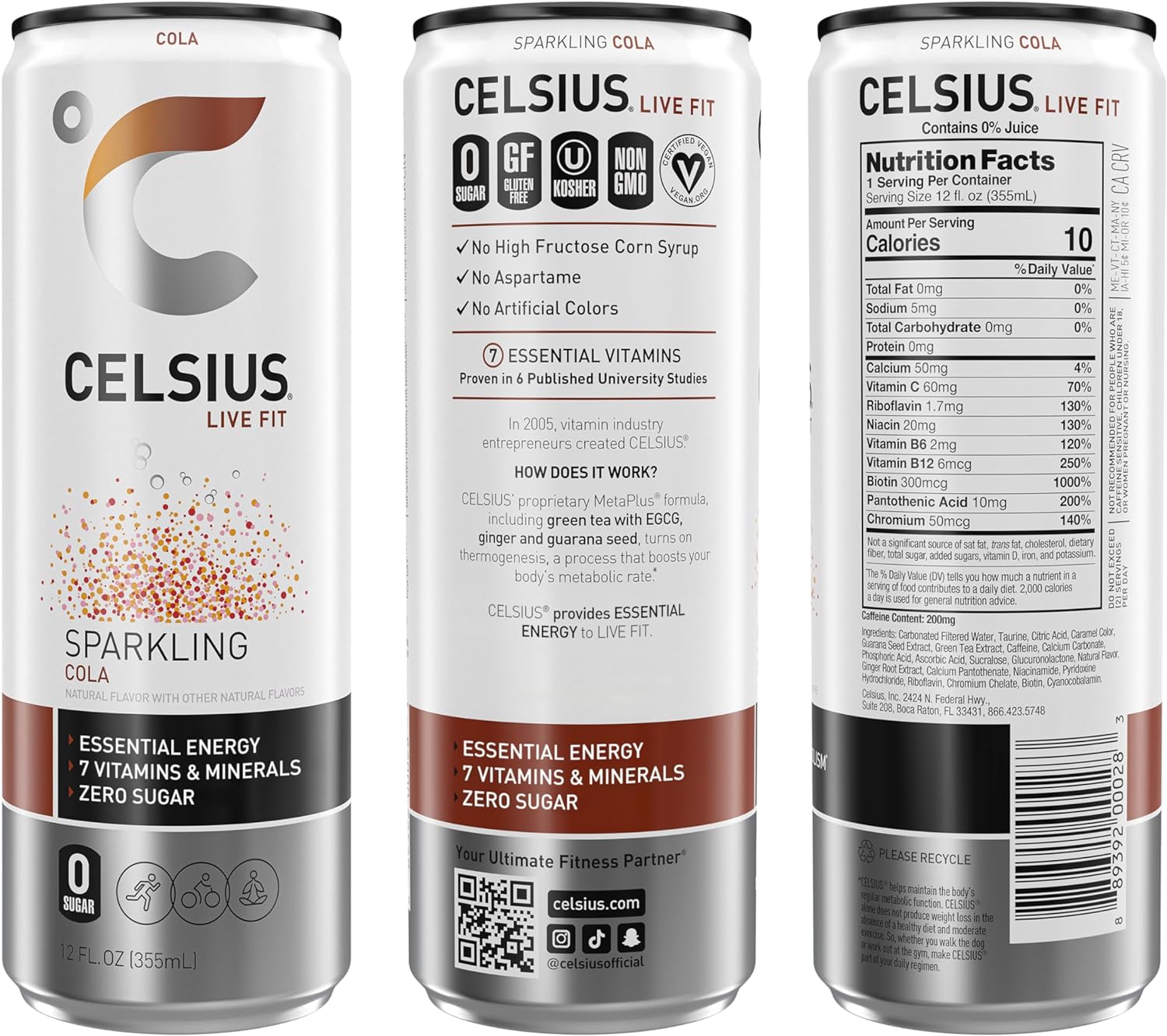 Celsius Fitness Drink, Peach Vibe - 355Ml (Pack Of 12)