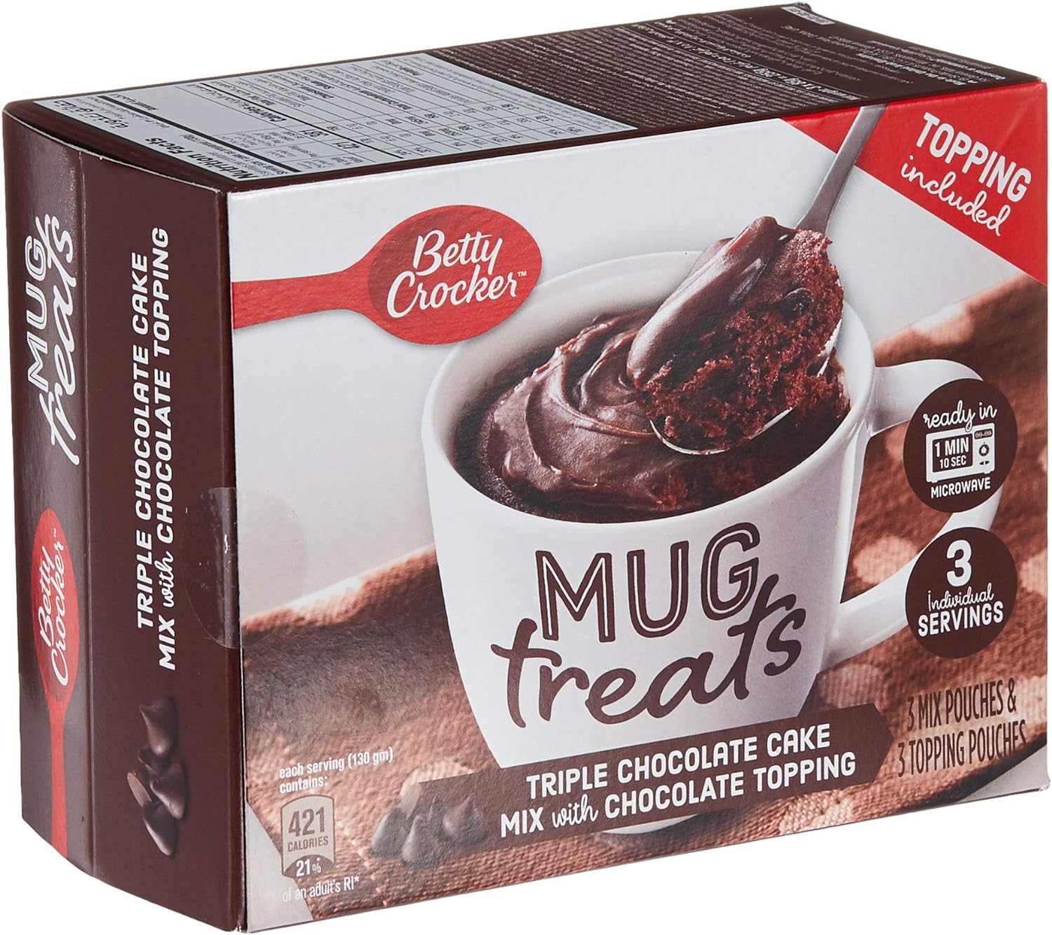 Betty Crocker Mug Treats Triple Chocolate Cake Mix With Chocolate Topping, 255 Gm