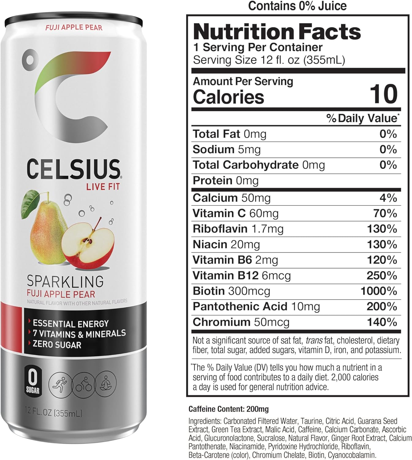 Celsius Fitness Drink, Peach Vibe - 355Ml (Pack Of 12)