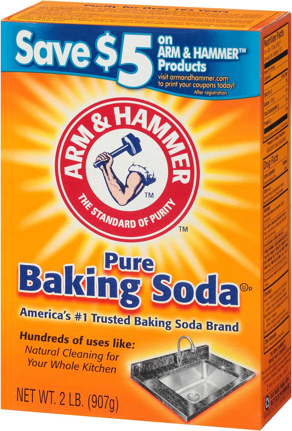 Arm And Hammer Pure Baking Soda Box ( 907 G )