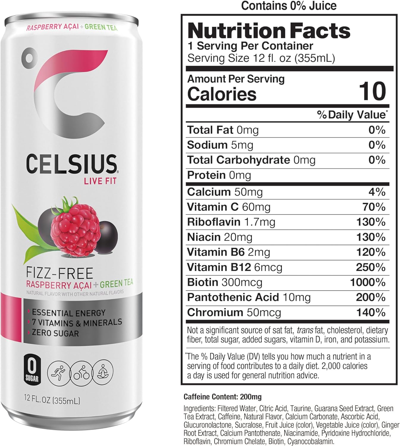 Celsius Fitness Drink, Peach Vibe - 355Ml (Pack Of 12)