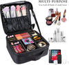 JOURMON Makeup Case Travel Makeup Train Case Organizer Cosmetic Bag Portable with Adjustable Dividers and Shoulder Strap for Makeup Brushes Toiletry Travel Accessories(Pure Black, L)